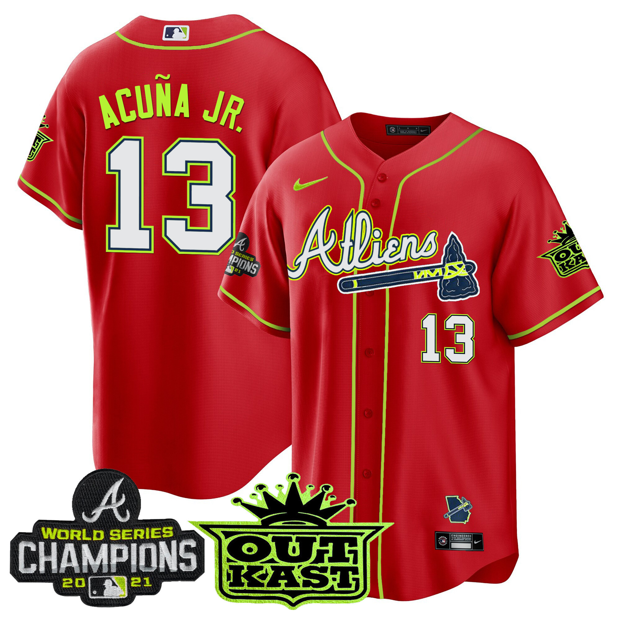 Men's Atlanta Braves Atliens Champions Cool Base Jersey - All Stitched - Image 37