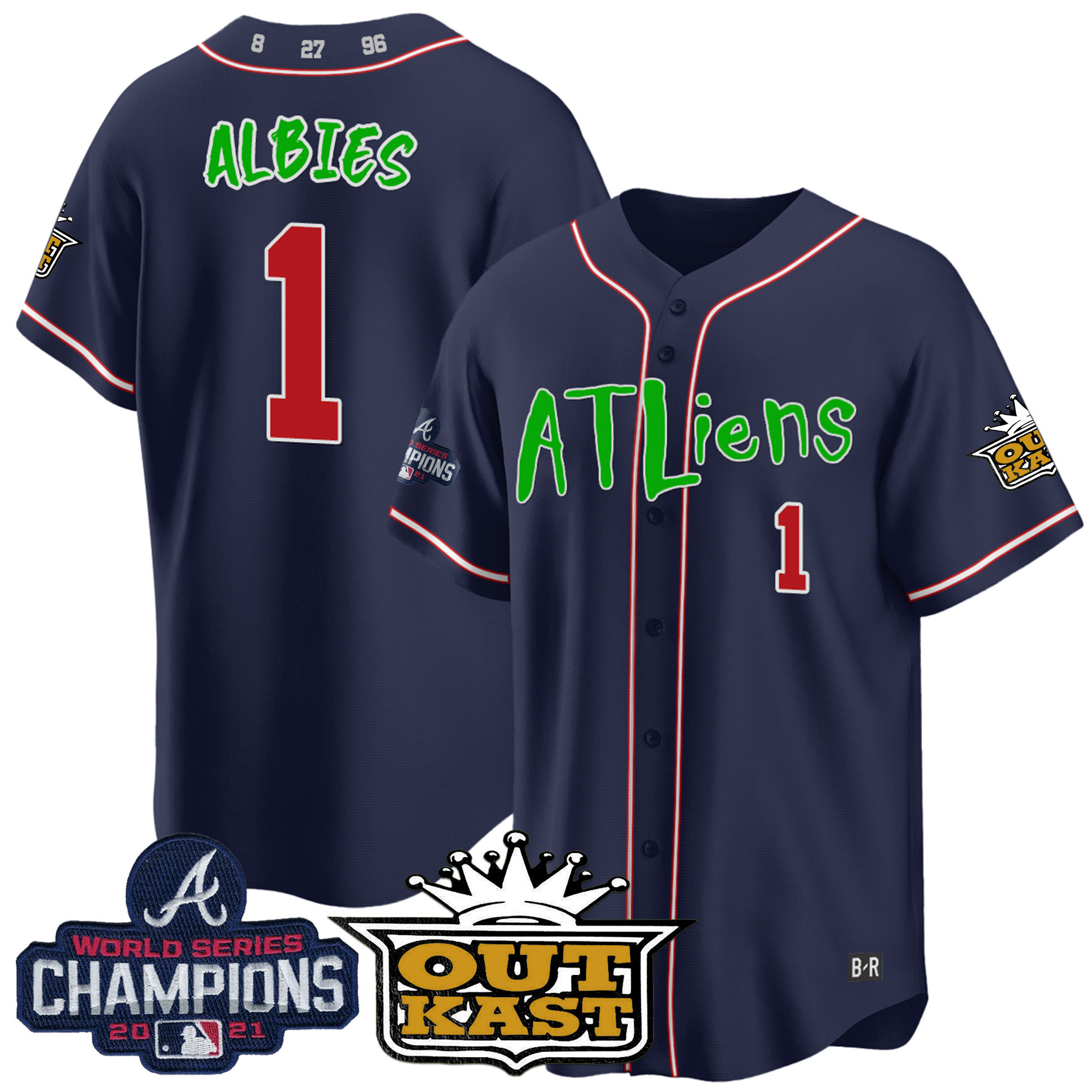 Men's Atlanta Braves Atliens Champions Cool Base Jersey - All Stitched - Image 17