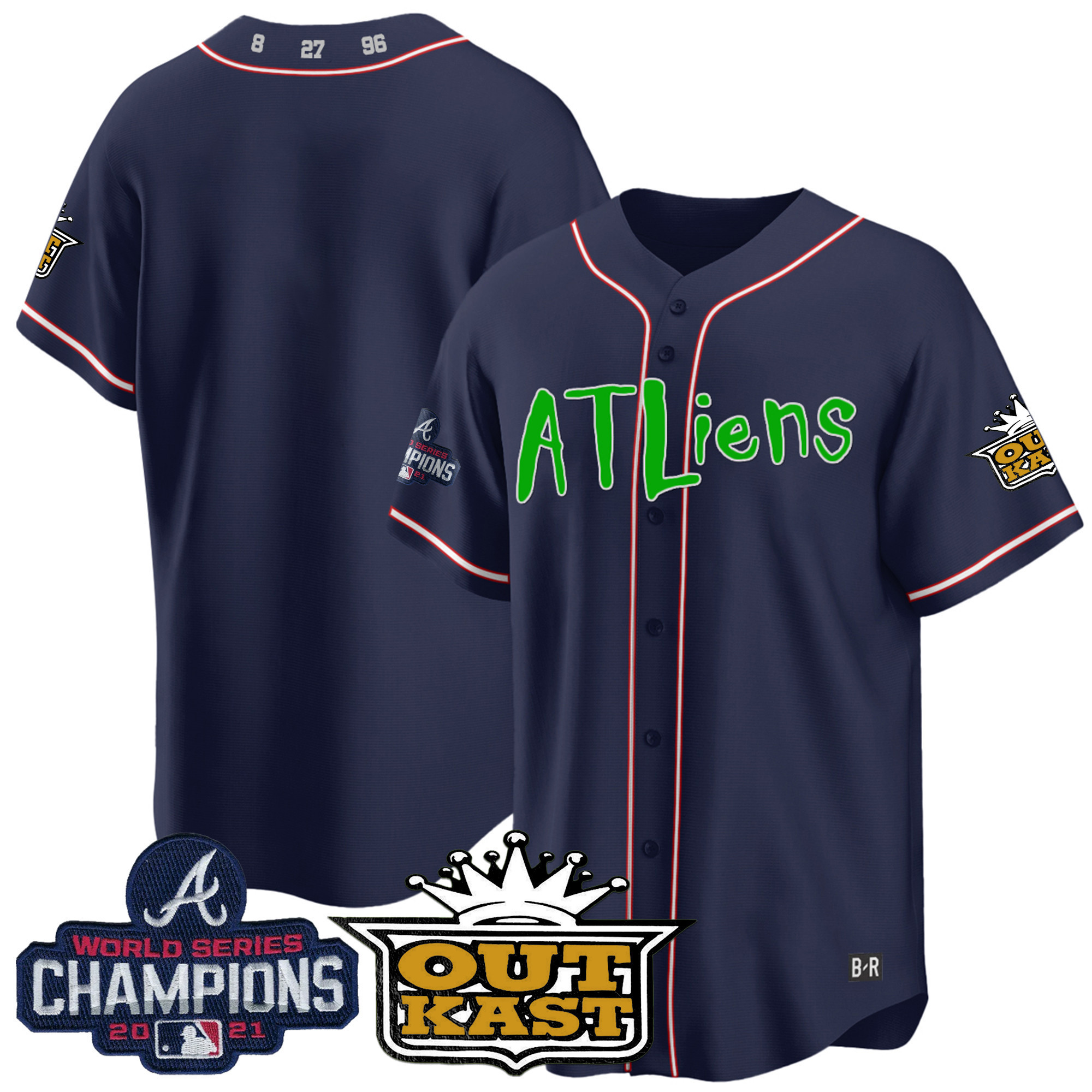 Men's Atlanta Braves Atliens Champions Cool Base Jersey - All Stitched - Image 18