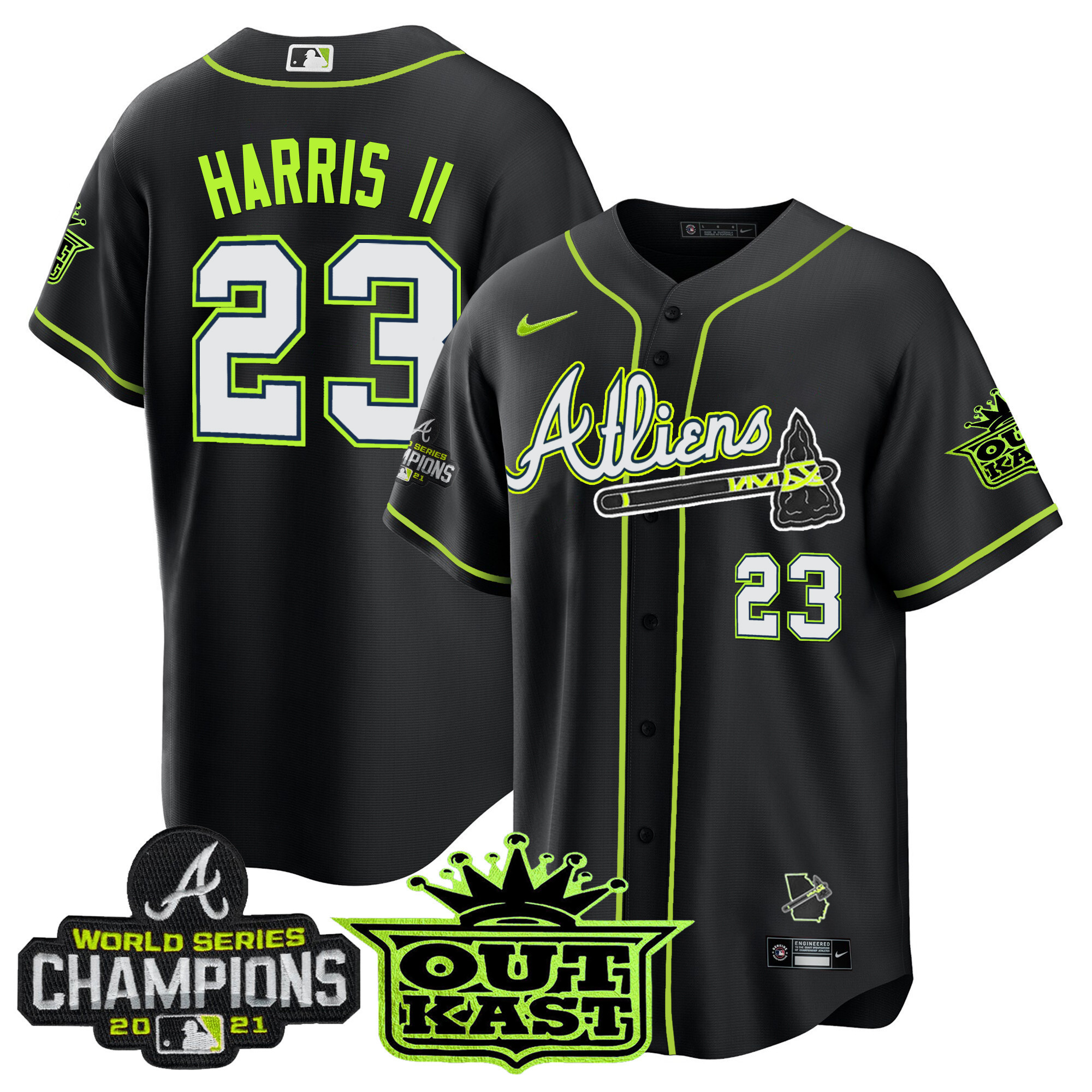 Men's Atlanta Braves Atliens Champions Cool Base Jersey - All Stitched - Image 51