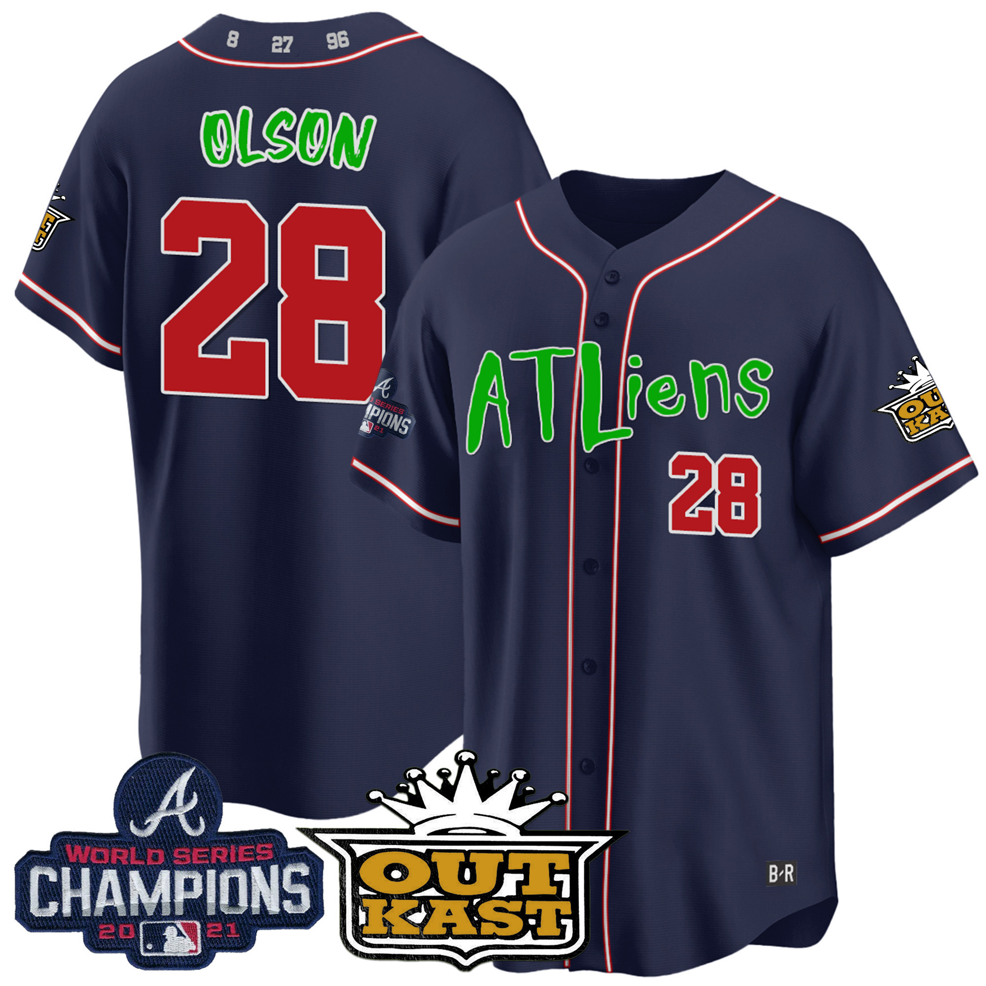 Men's Atlanta Braves Atliens Champions Cool Base Jersey - All Stitched - Image 16