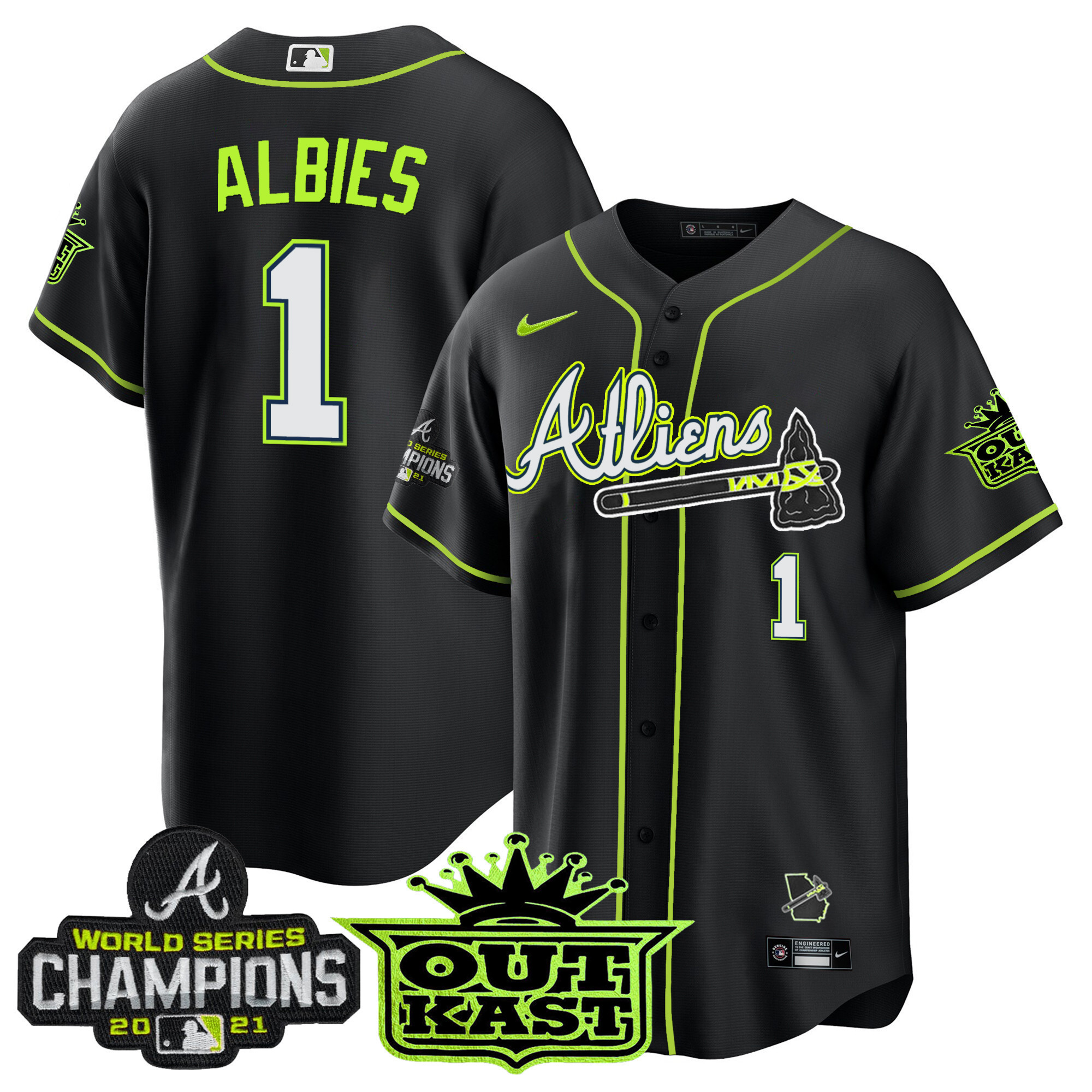 Men's Atlanta Braves Atliens Champions Cool Base Jersey - All Stitched - Image 53