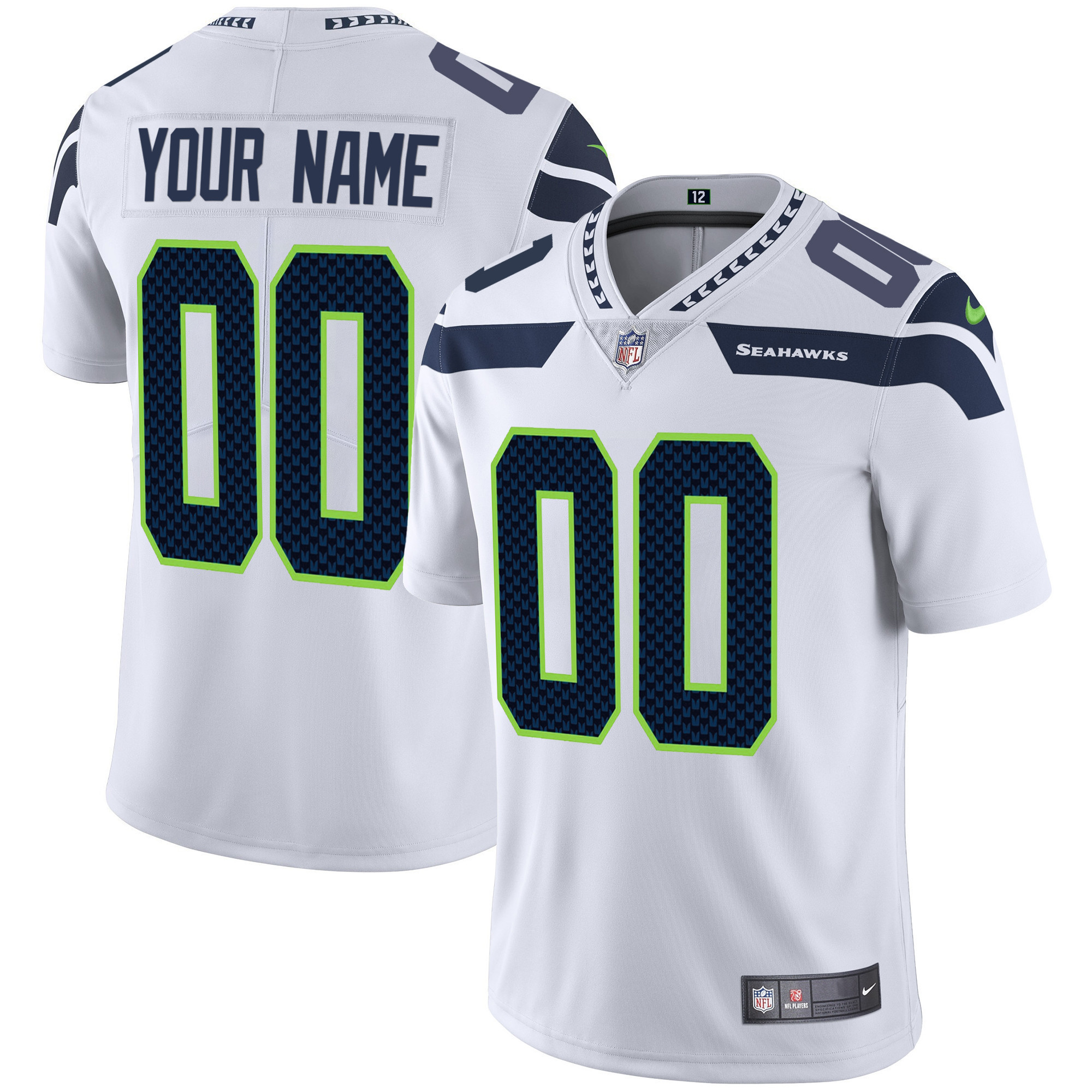 Seahawks Vapor Custom Jersey - All Stitched - Image 2