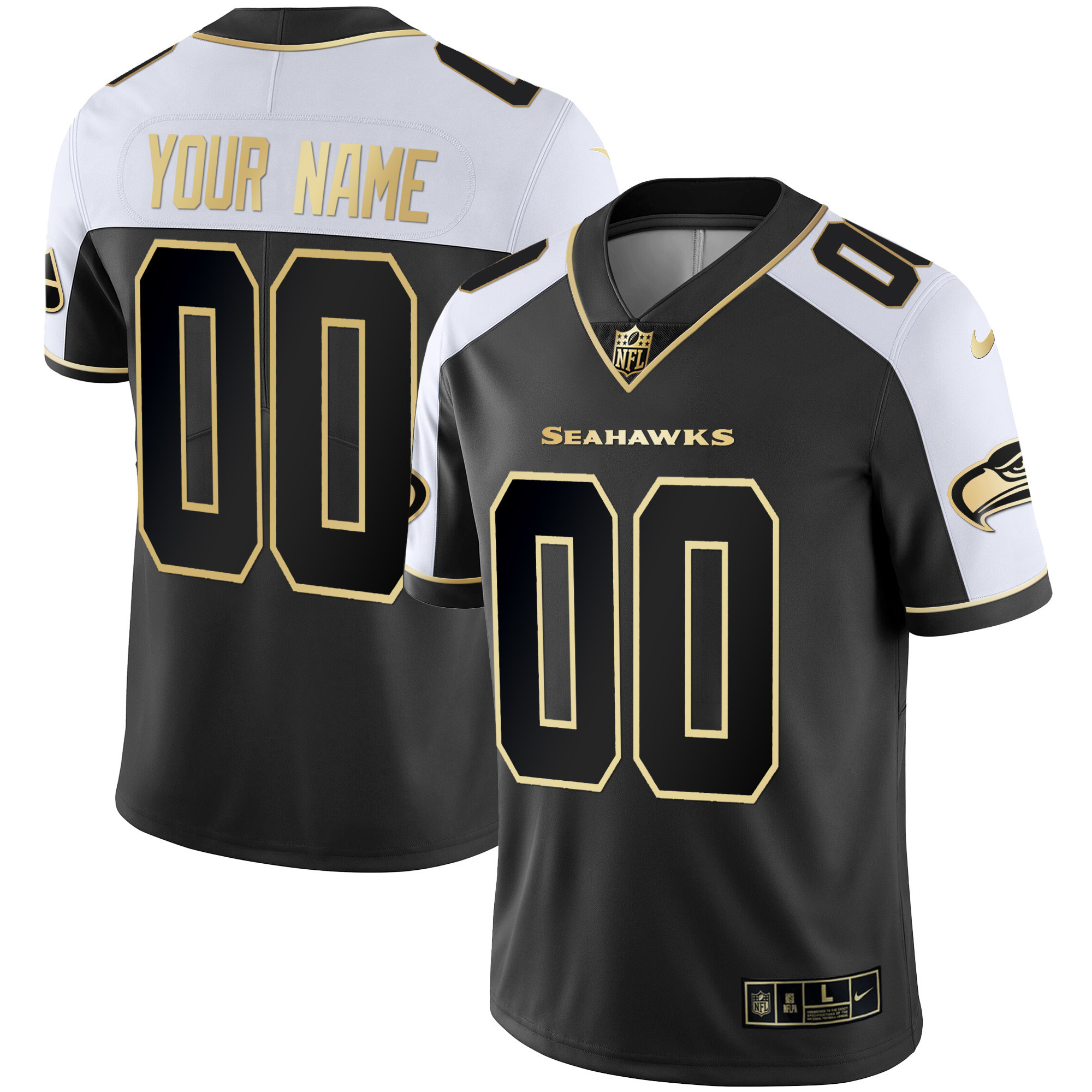 Seattle Seahawks Gold Player Custom Jersey - All Stitched - Image 5