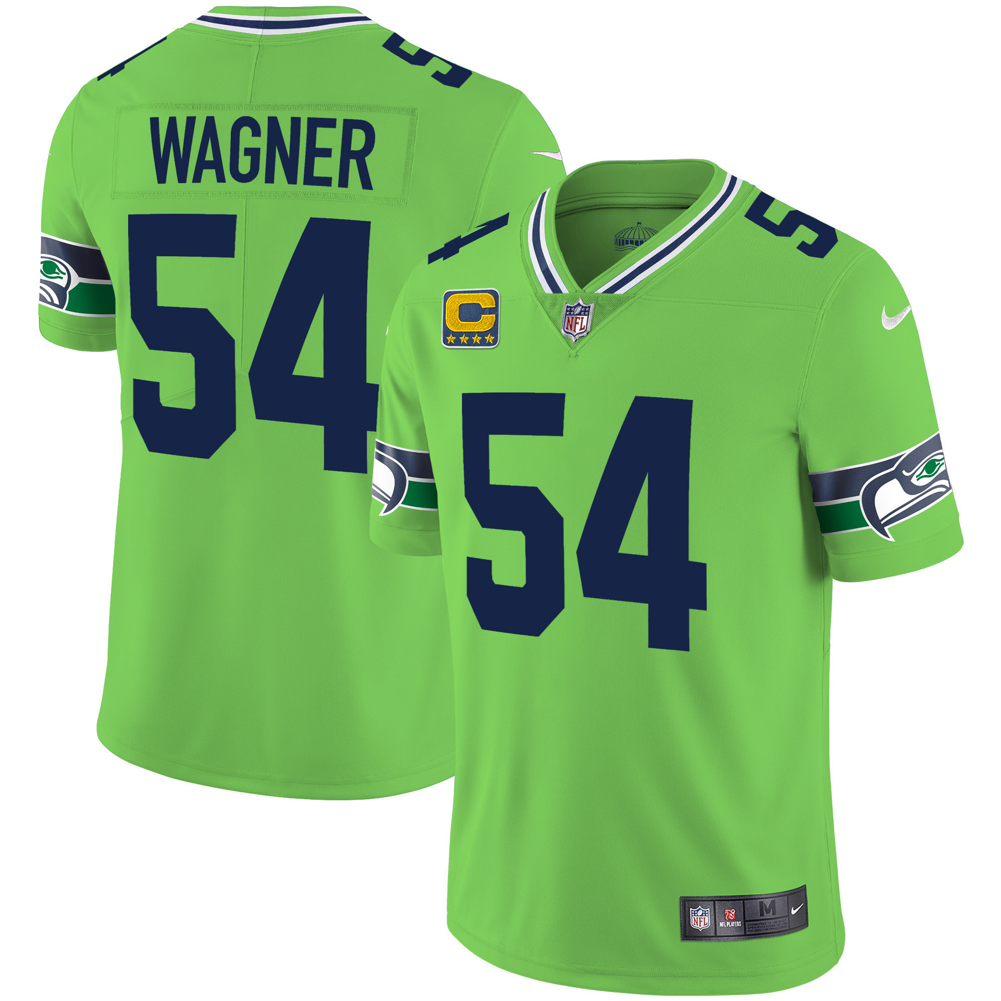 Men's Seahawks Throwback & Gold Jersey V2 - All Stitched - Image 9