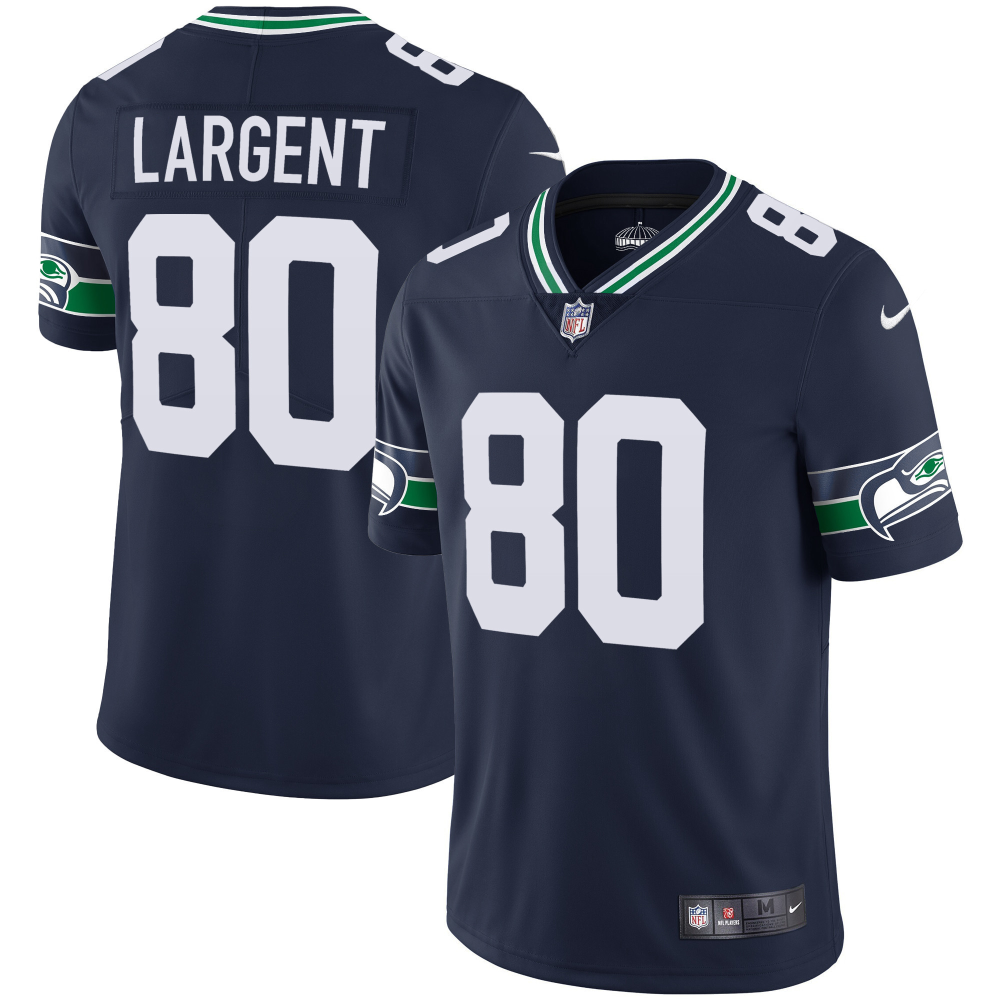 Men's Seahawks Throwback & Gold Jersey V2 - All Stitched - Image 6