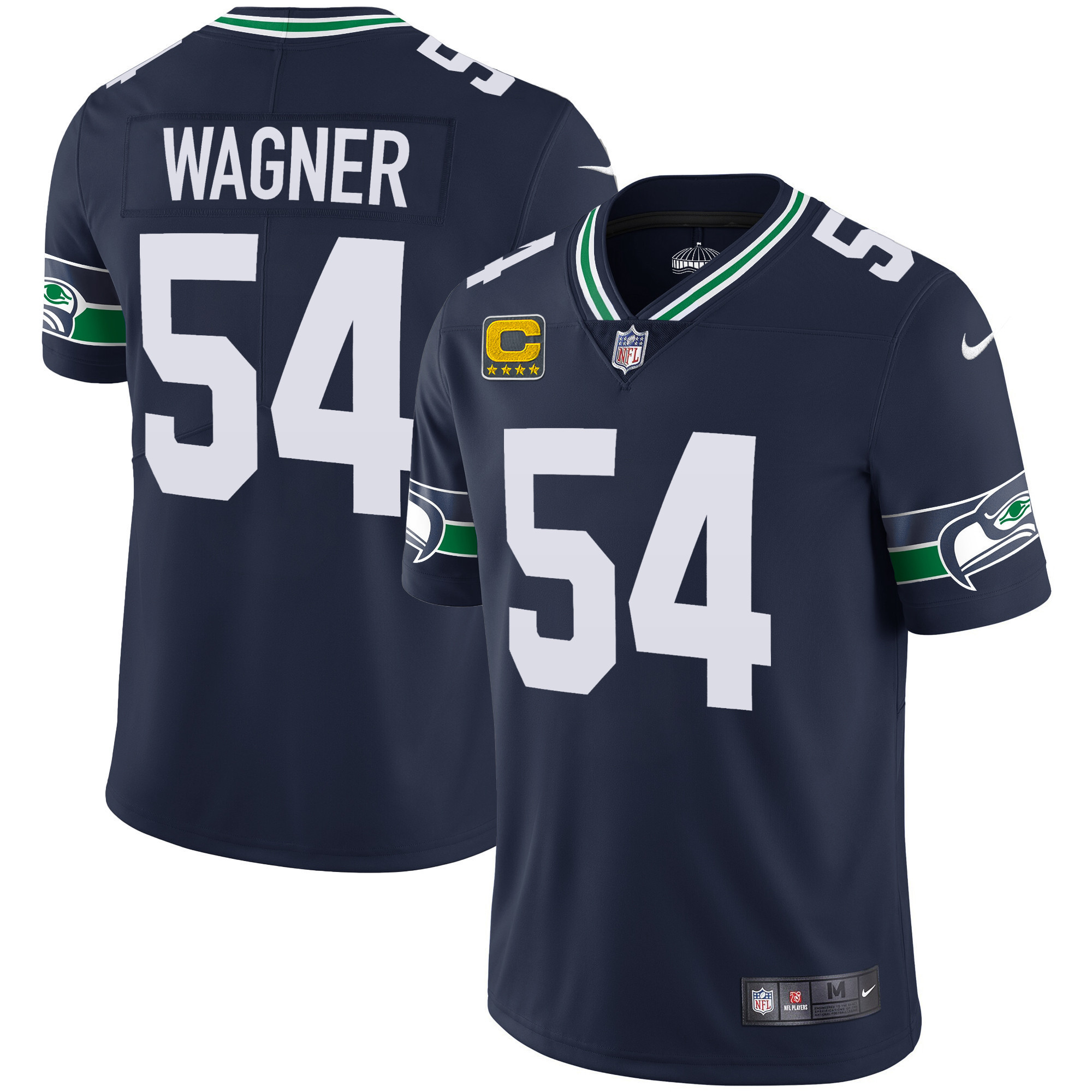 Men's Seahawks Throwback & Gold Jersey V2 - All Stitched - Image 2