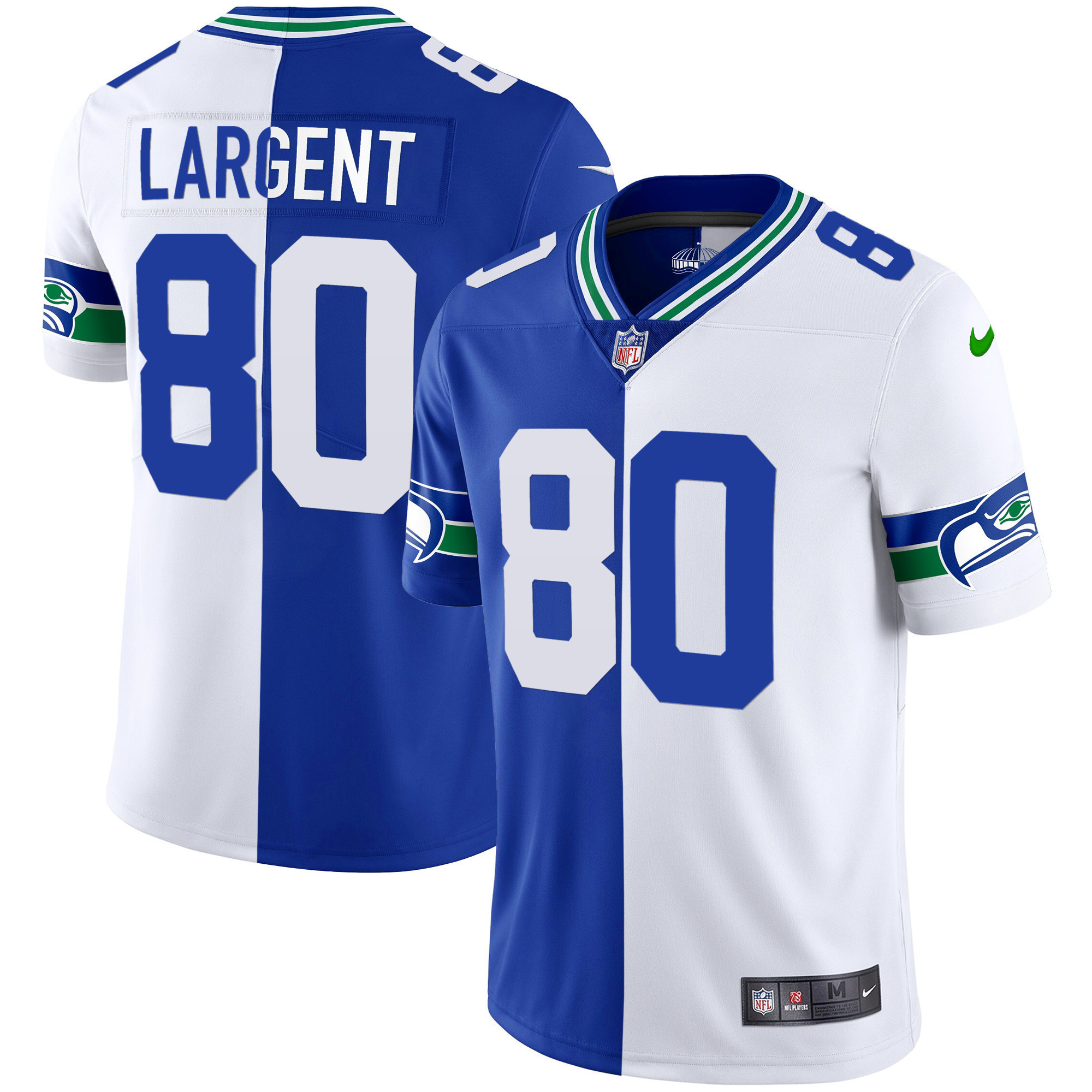 Men's Seahawks Throwback & Gold Jersey V2 - All Stitched - Image 34