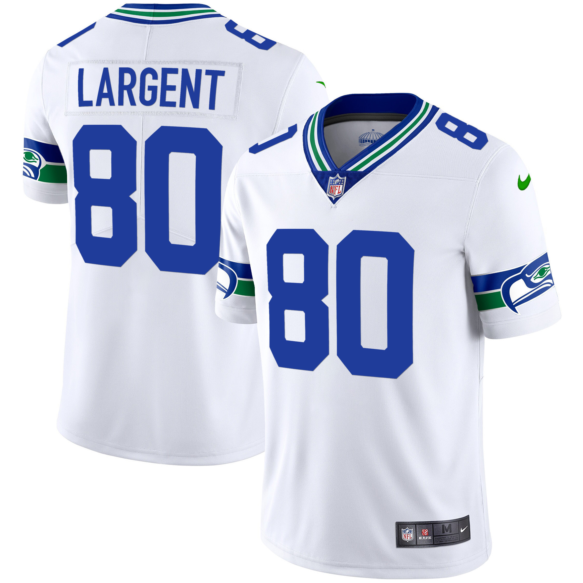 Men's Seahawks Throwback & Gold Jersey V2 - All Stitched - Image 27