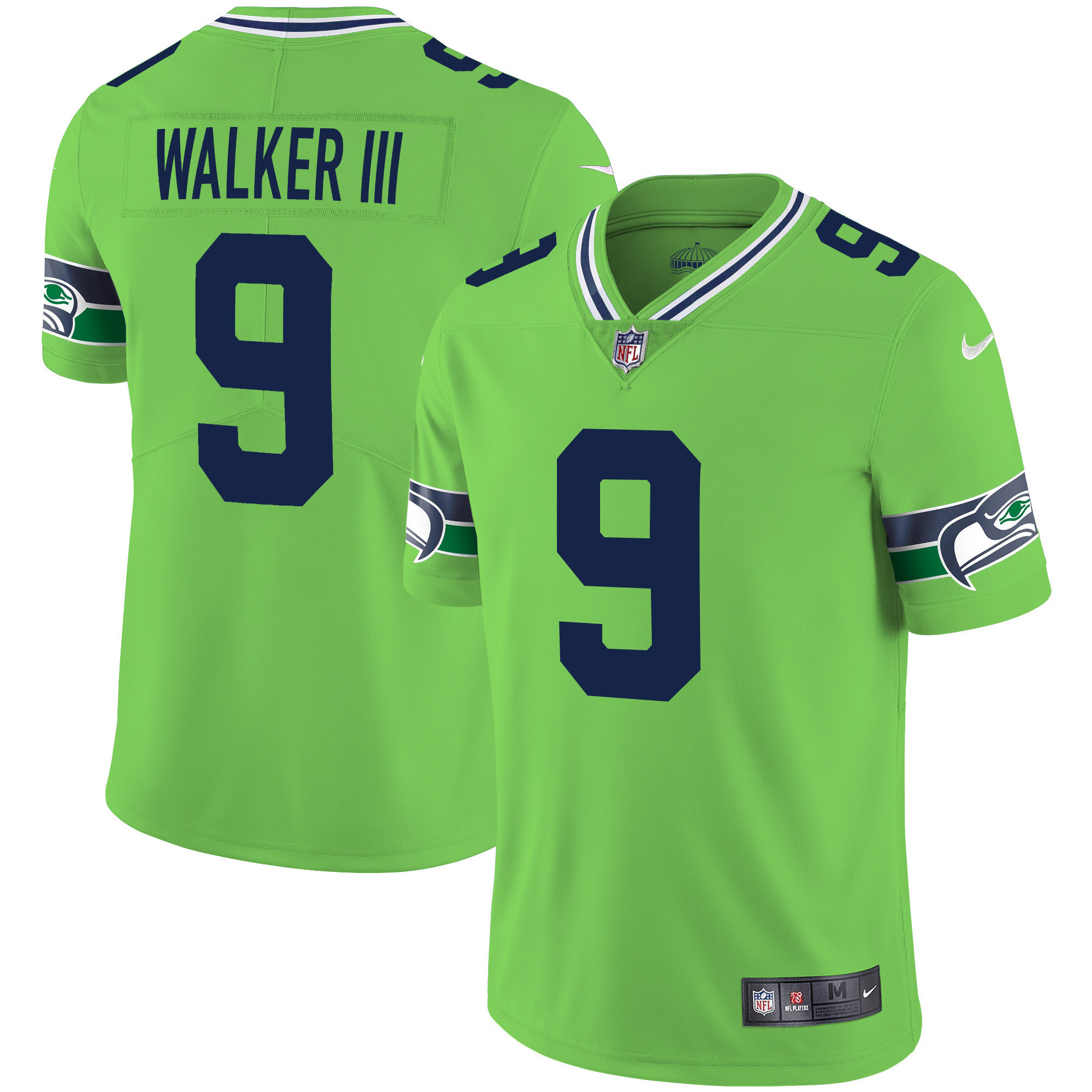 Men's Seahawks Throwback & Gold Jersey V2 - All Stitched - Image 12