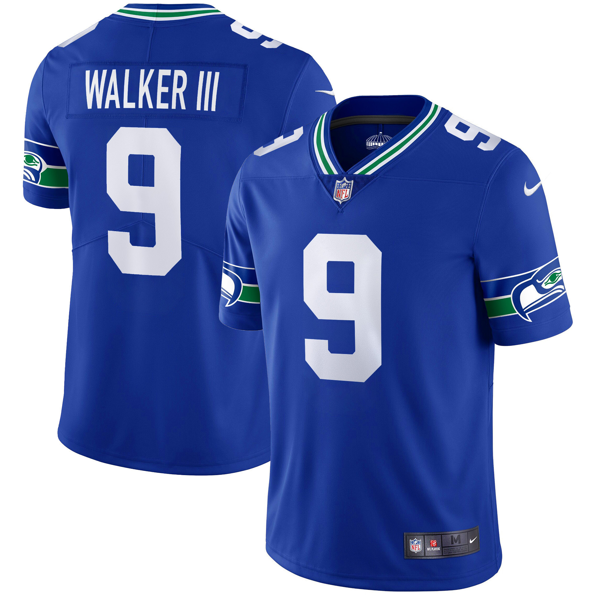 Men's Seahawks Throwback & Gold Jersey V2 - All Stitched - Image 19