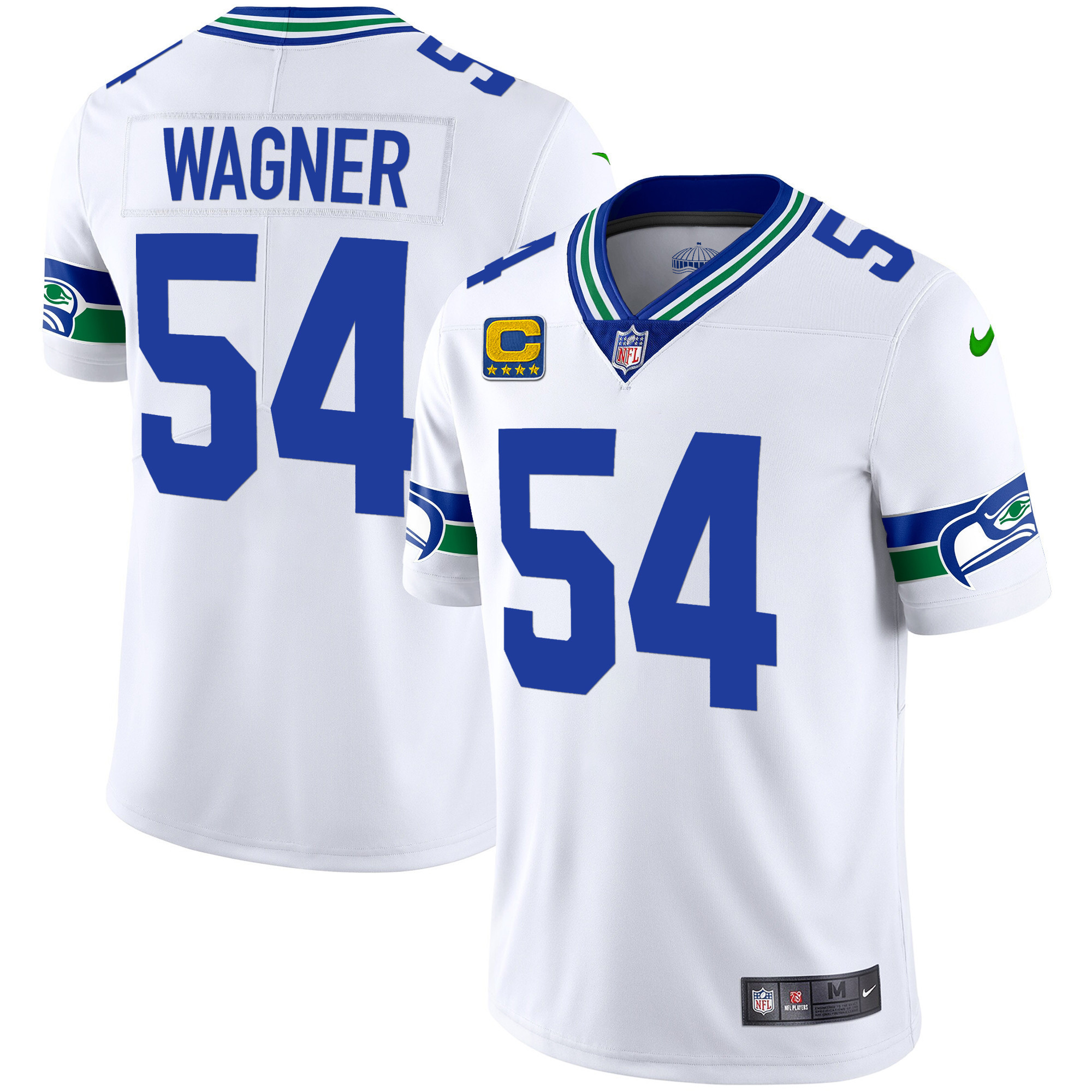 Men's Seahawks Throwback & Gold Jersey V2 - All Stitched - Image 23