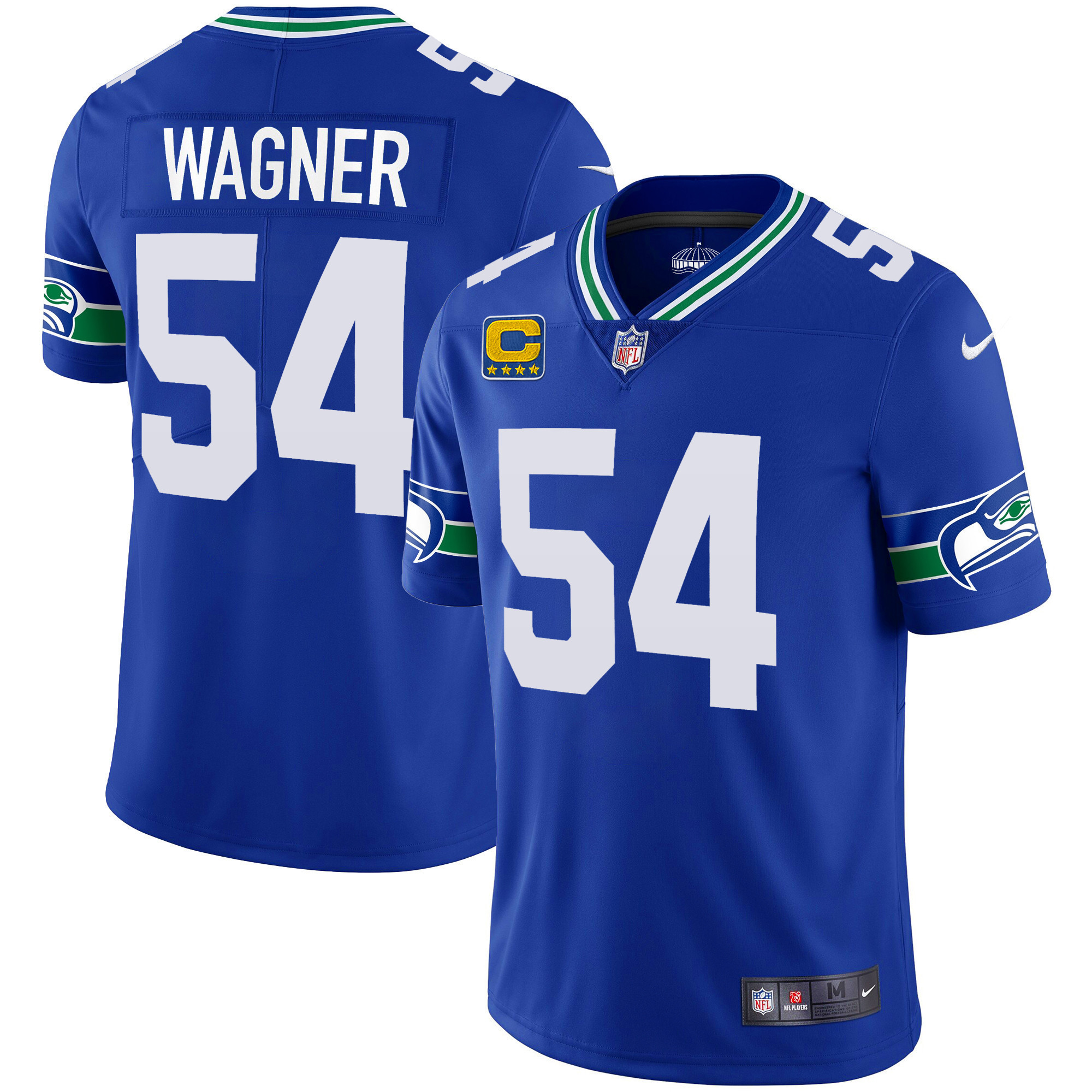 Men's Seahawks Throwback & Gold Jersey V2 - All Stitched - Image 16