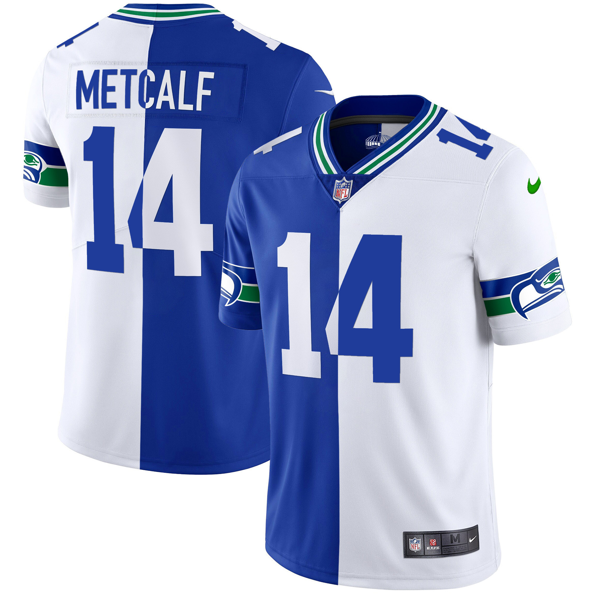 Men's Seahawks Throwback & Gold Jersey V2 - All Stitched - Image 32