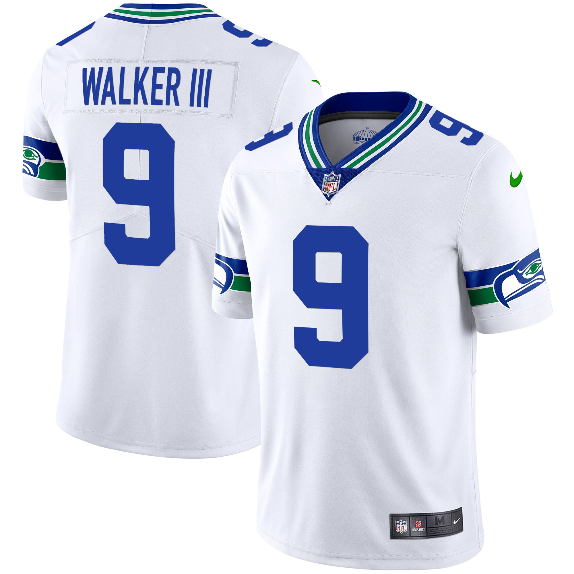 Men's Seahawks Throwback & Gold Jersey V2 - All Stitched - Image 26