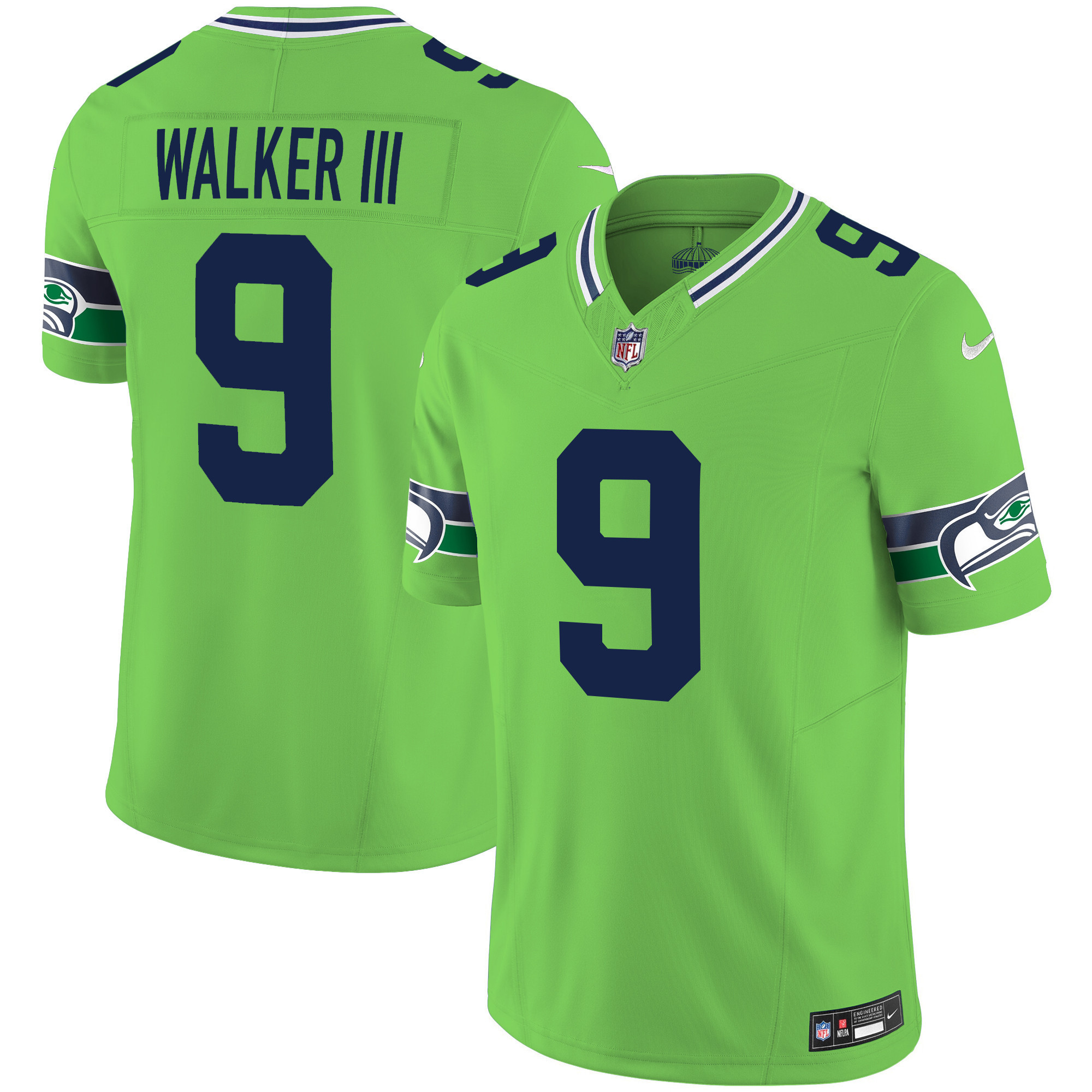 Men's Seahawks Throwback & Gold Vapor Limited Jersey V2 - All Stitched - Image 12