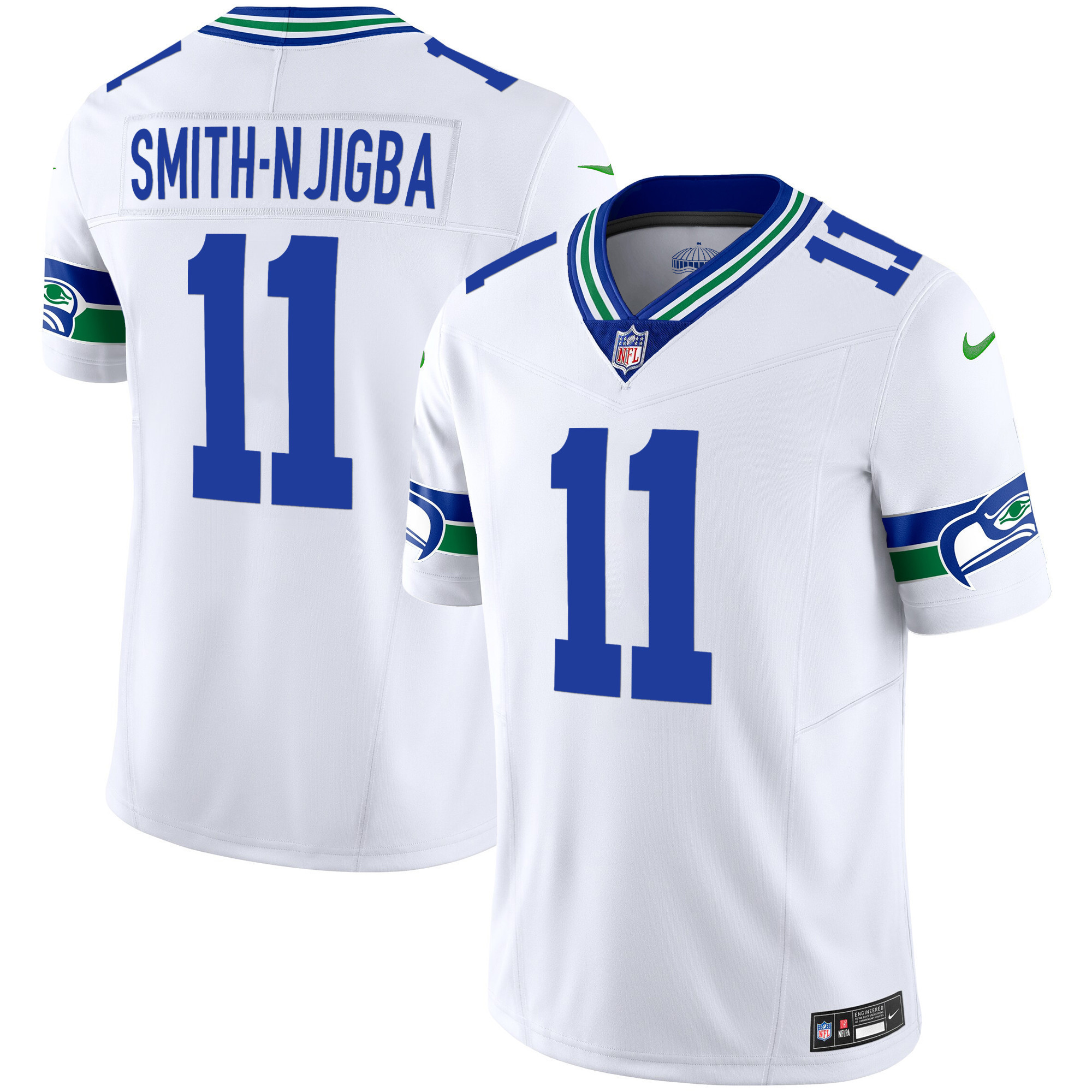 Men's Seahawks Throwback & Gold Vapor Limited Jersey V2 - All Stitched - Image 22