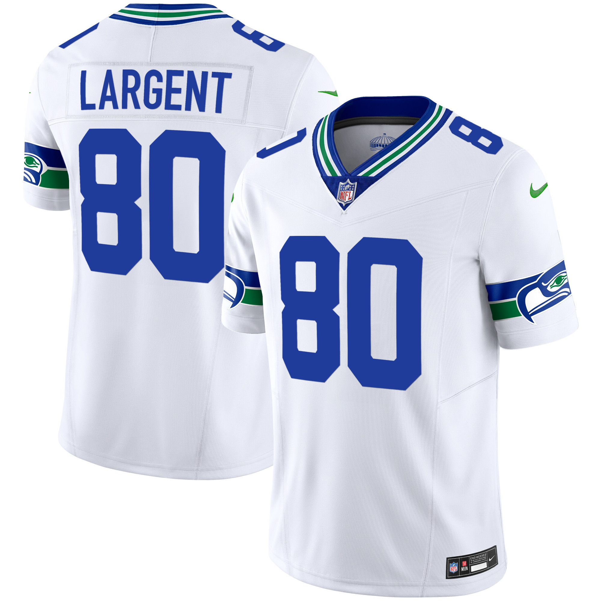Men's Seahawks Throwback & Gold Vapor Limited Jersey V2 - All Stitched - Image 27