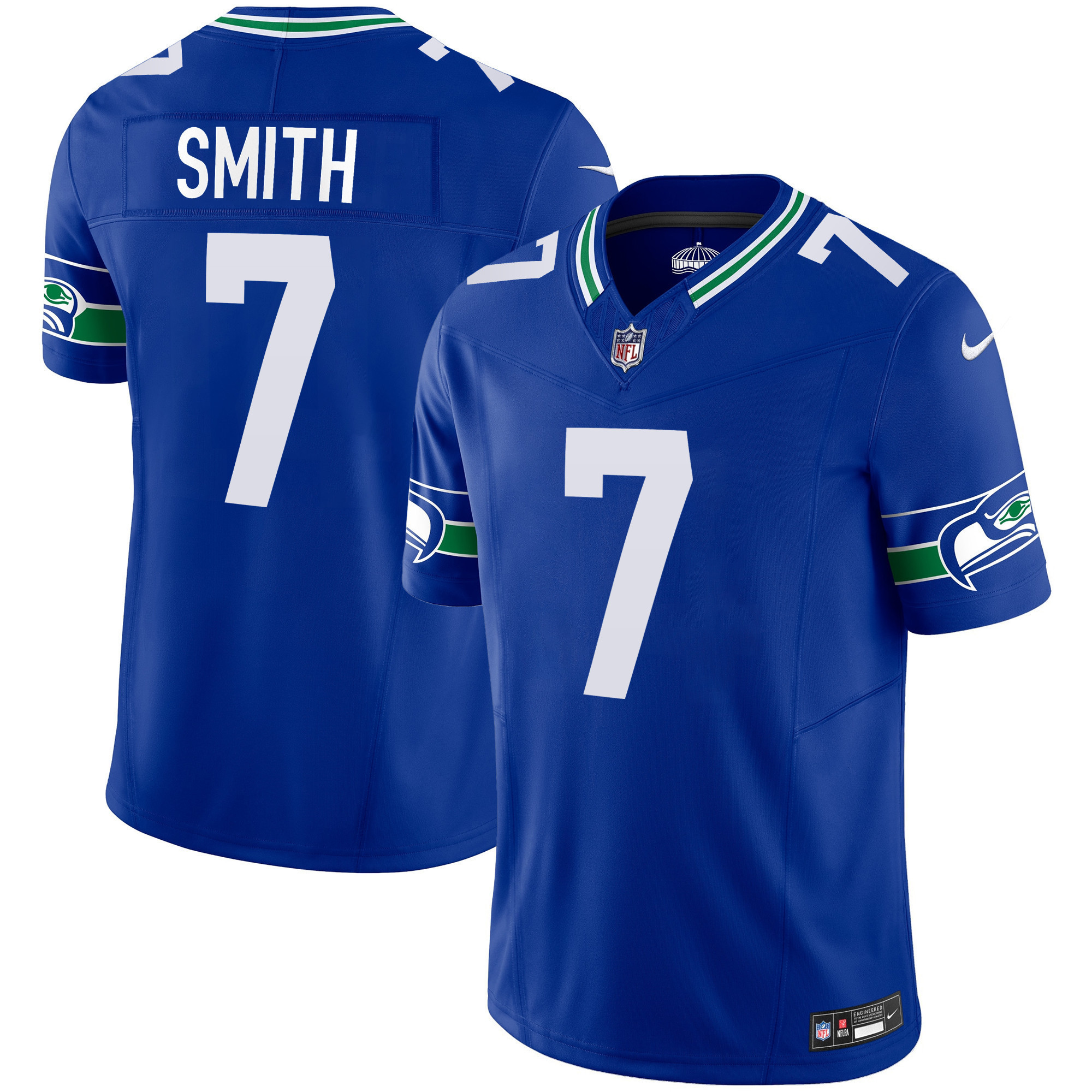 Men's Seahawks Throwback & Gold Vapor Limited Jersey V2 - All Stitched - Image 17