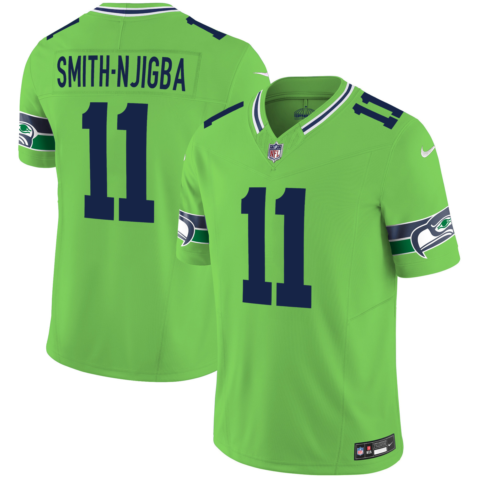 Men's Seahawks Throwback & Gold Vapor Limited Jersey V2 - All Stitched - Image 8