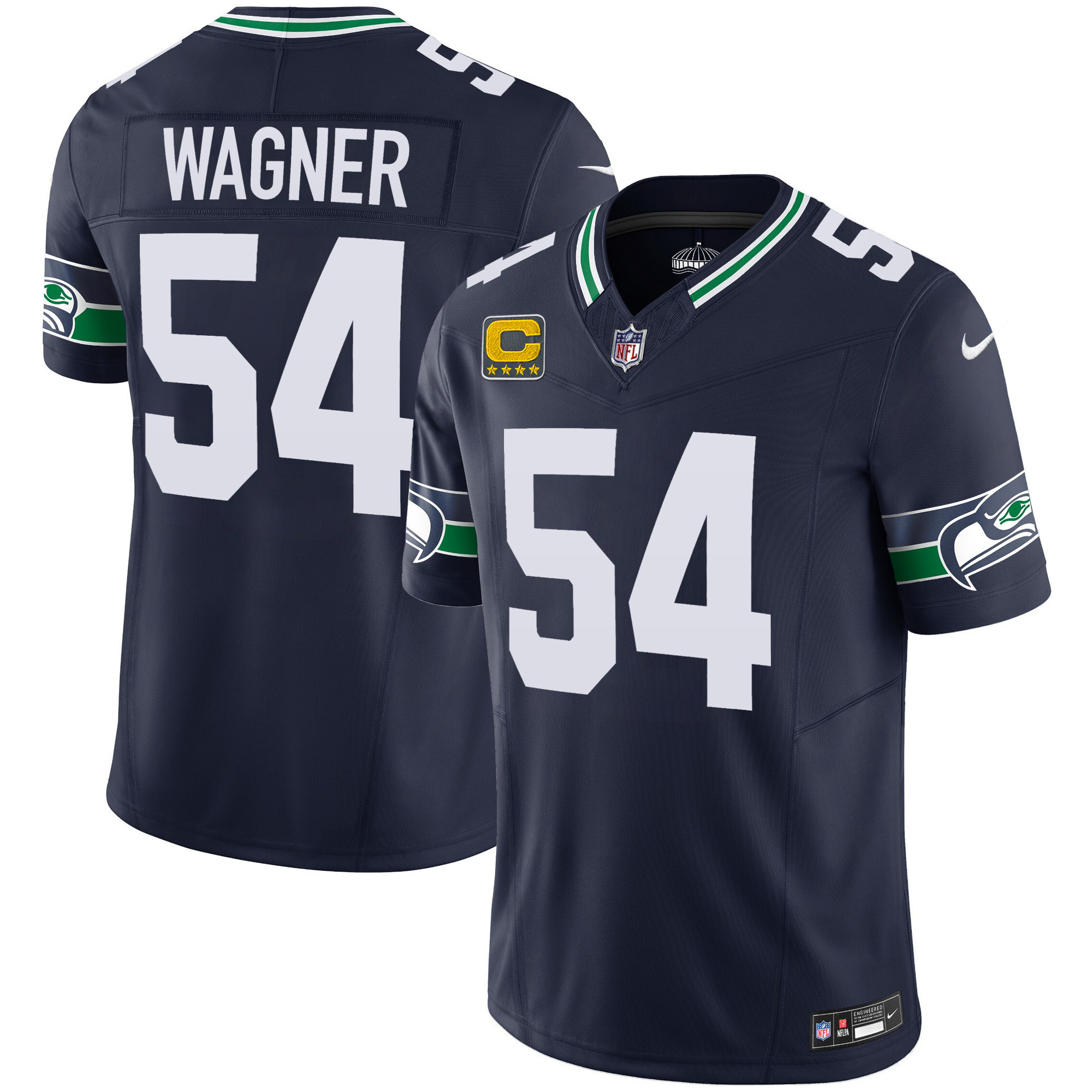 Men's Seahawks Throwback & Gold Vapor Limited Jersey V2 - All Stitched - Image 2