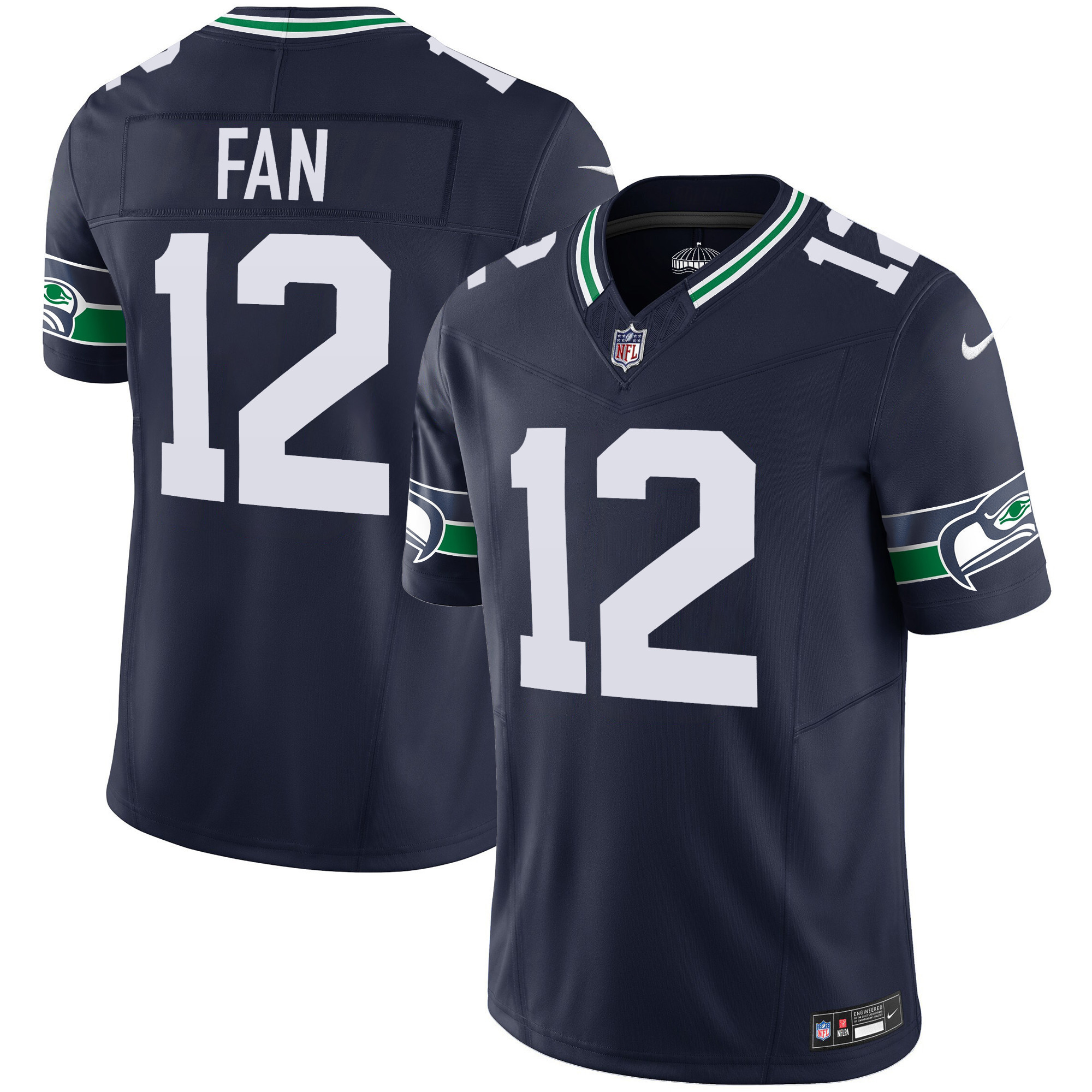 Men's Seahawks Throwback & Gold Vapor Limited Jersey V2 - All Stitched - Image 7
