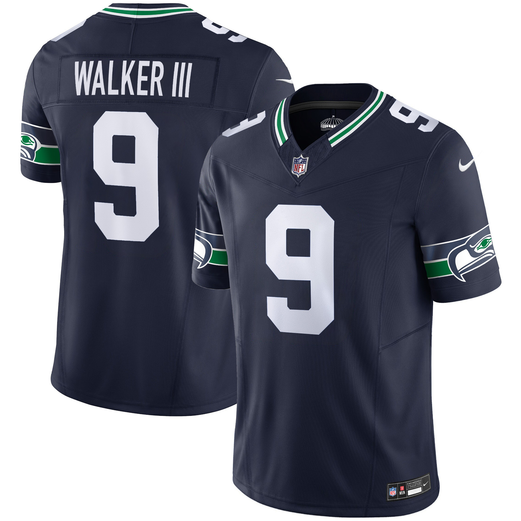 Men's Seahawks Throwback & Gold Vapor Limited Jersey V2 - All Stitched - Image 5