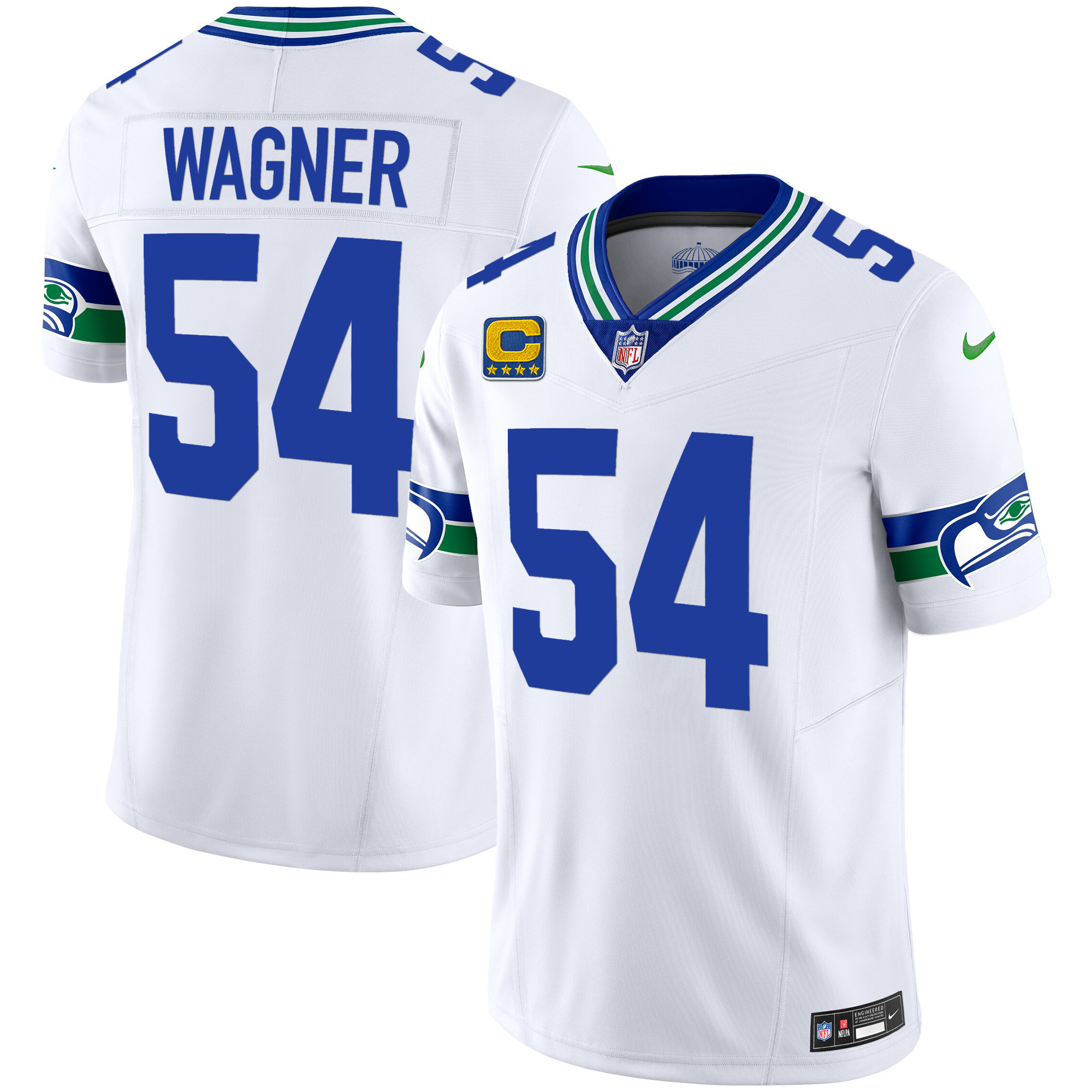 Men's Seahawks Throwback & Gold Vapor Limited Jersey V2 - All Stitched - Image 23