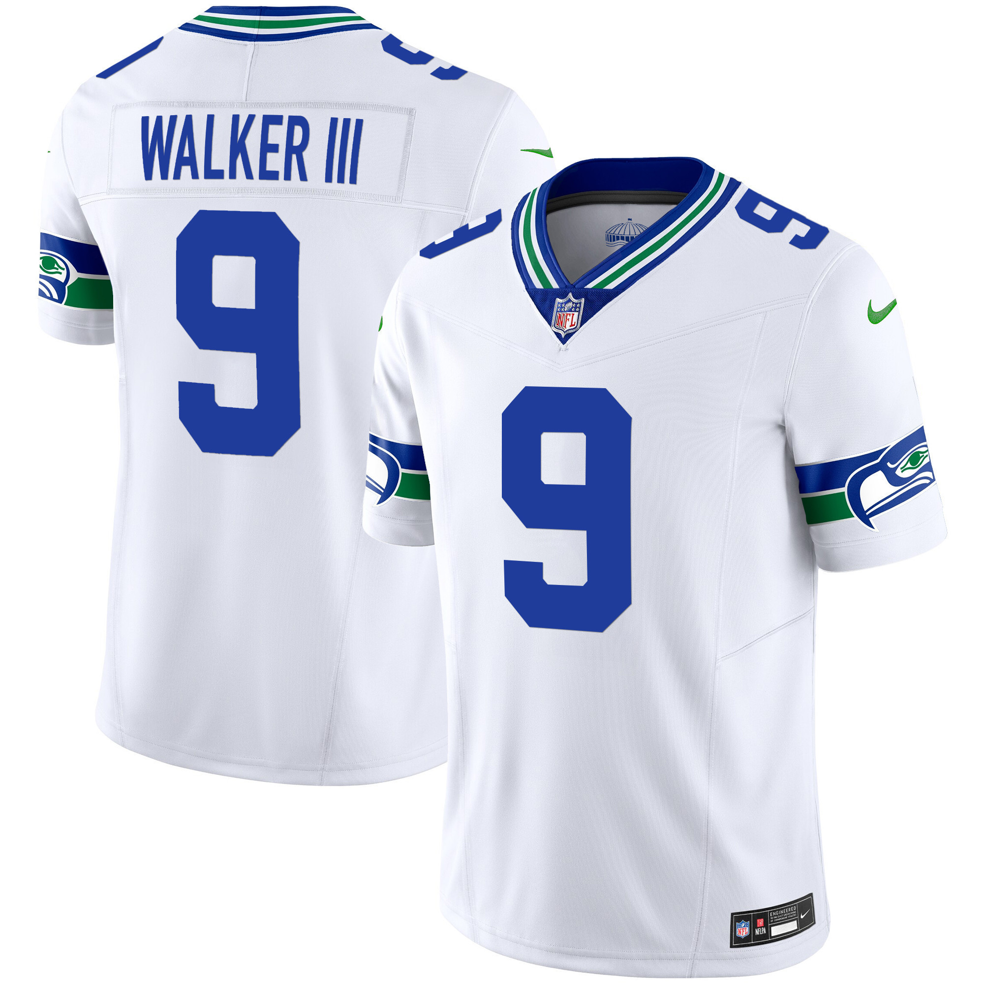 Men's Seahawks Throwback & Gold Vapor Limited Jersey V2 - All Stitched - Image 26