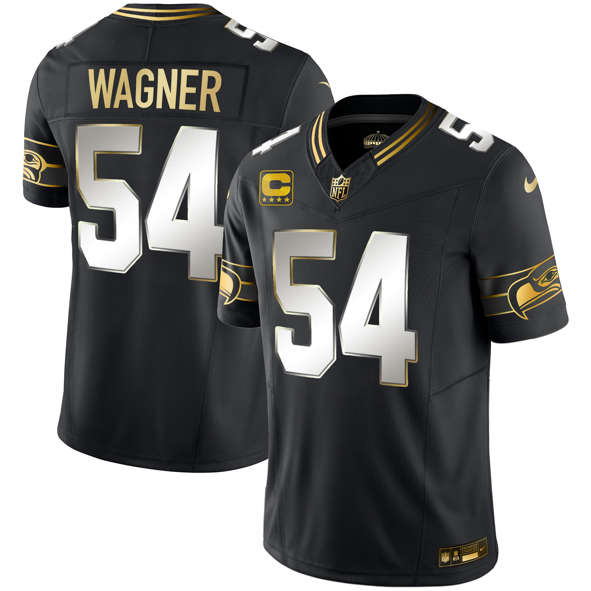 Men's Seahawks Throwback & Gold Vapor Limited Jersey V2 - All Stitched - Image 37