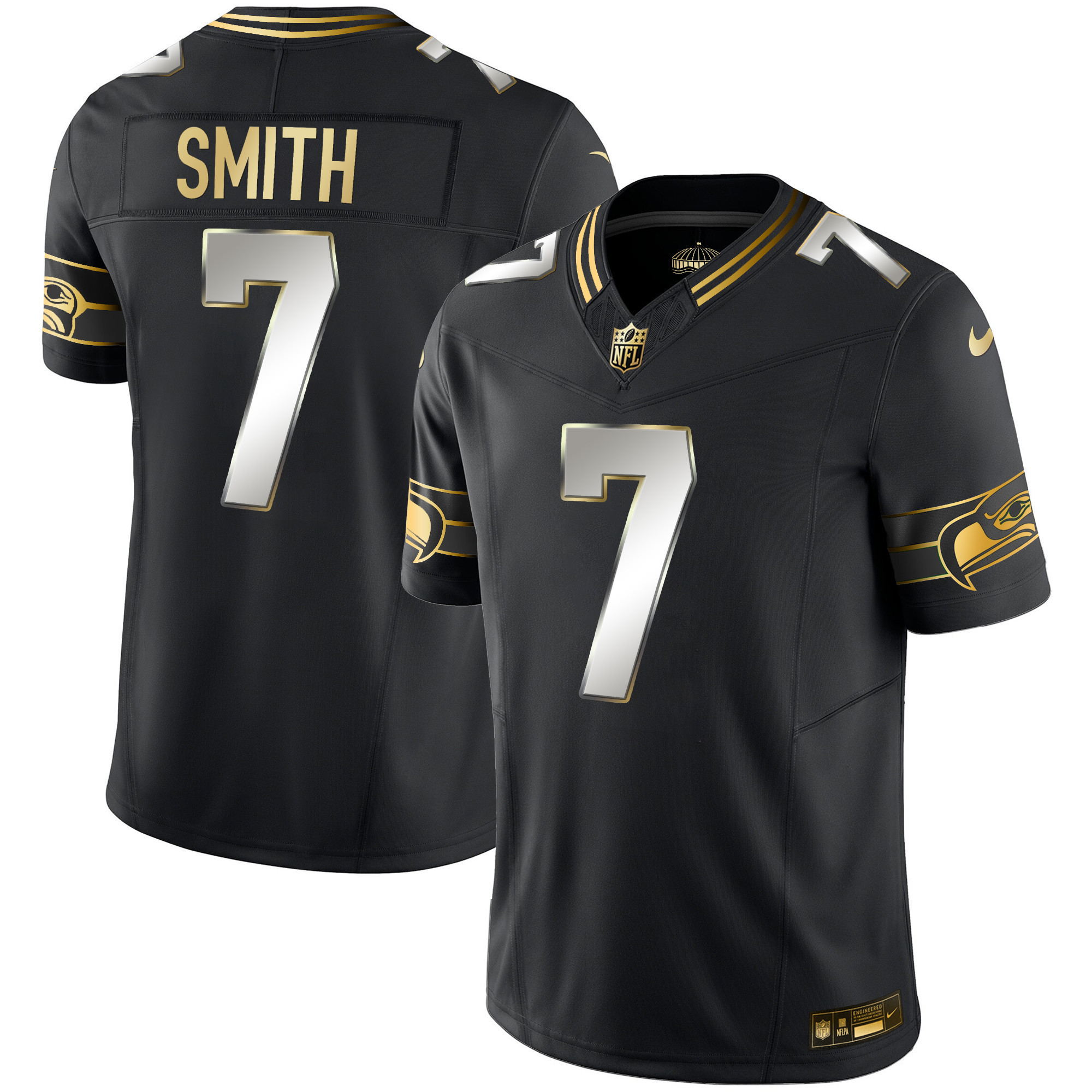 Men's Seahawks Throwback & Gold Vapor Limited Jersey V2 - All Stitched - Image 38