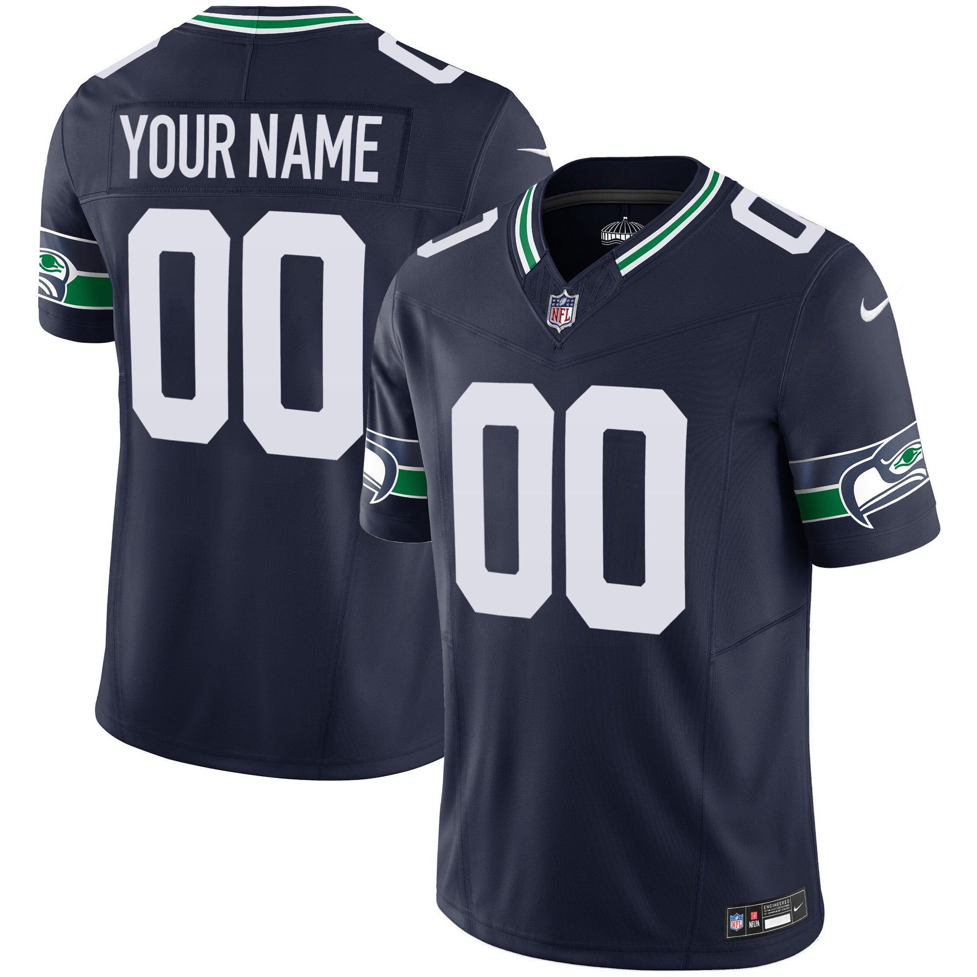 Seahawks Throwback & Gold Vapor Limited Custom Jersey V2 - All Stitched
