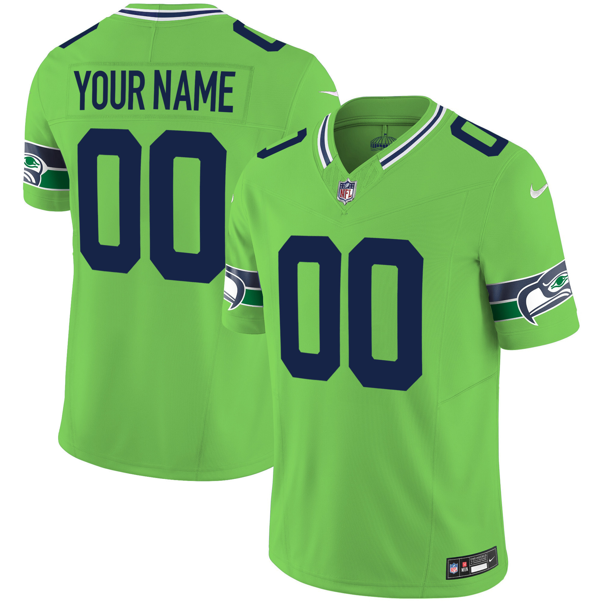 Seahawks Throwback & Gold Vapor Limited Custom Jersey V2 - All Stitched - Image 2