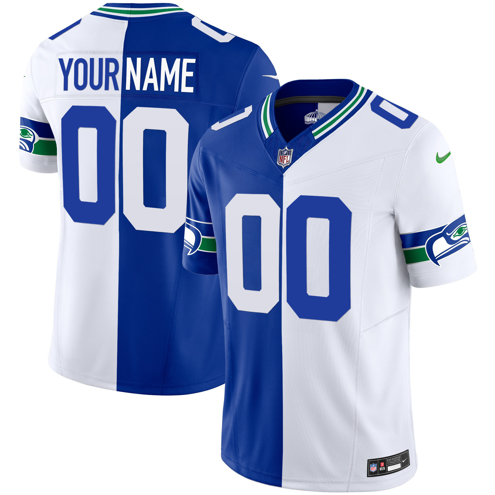 Seahawks Throwback & Gold Vapor Limited Custom Jersey V2 - All Stitched - Image 5