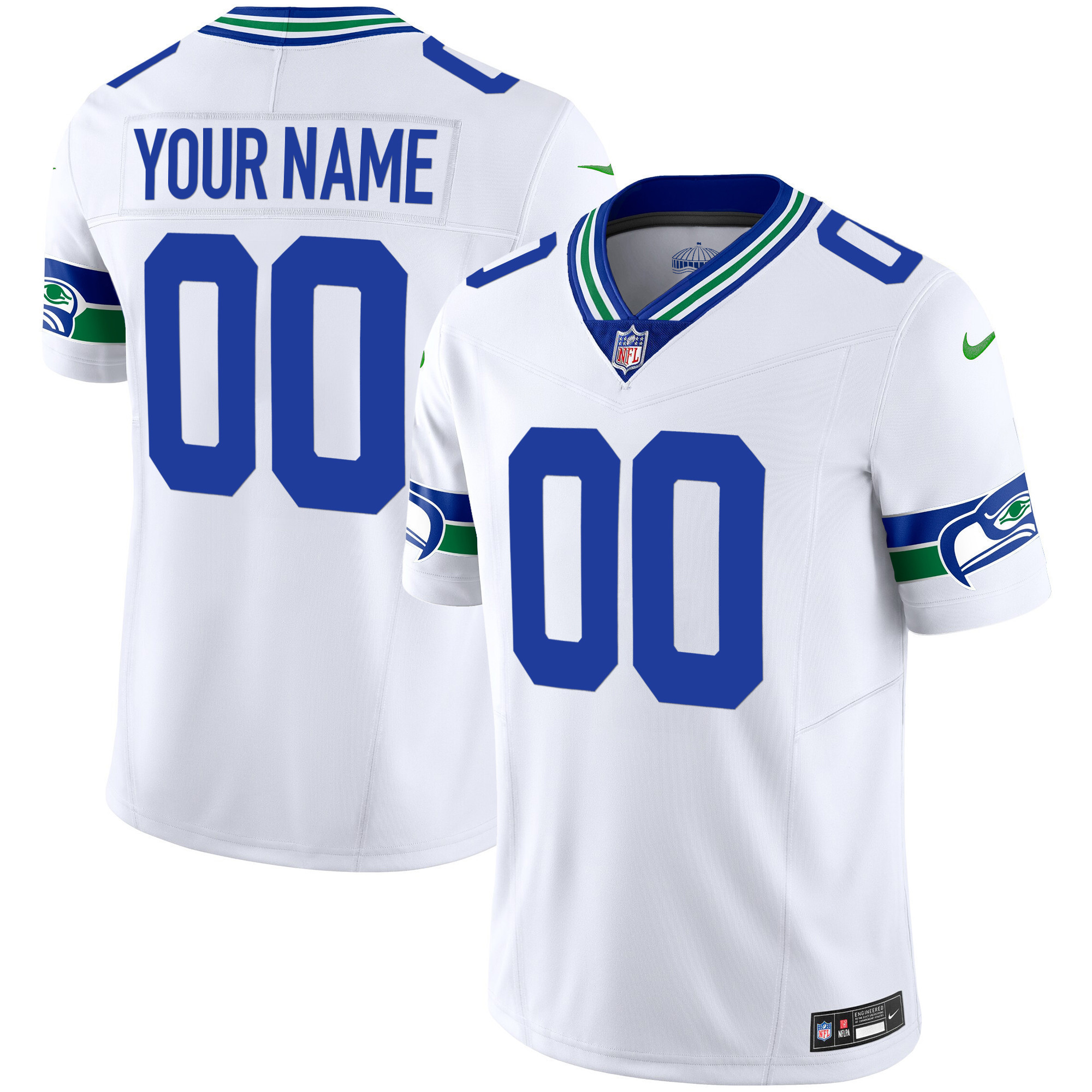 Seahawks Throwback & Gold Vapor Limited Custom Jersey V2 - All Stitched - Image 4