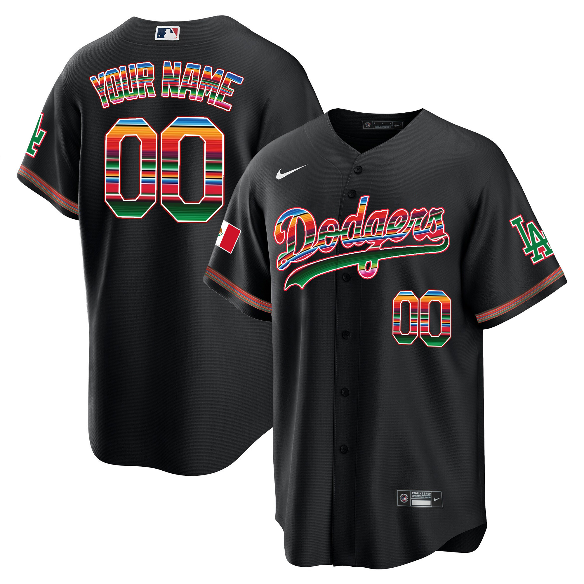 Dodgers Mexico Cool Base Limited Custom Jersey - All Stitched - Image 3