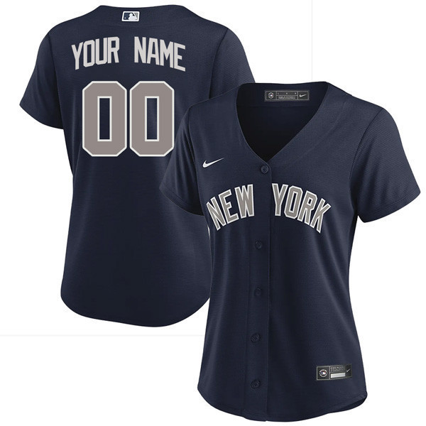 New York Yankees Custom Name And Number Navy Jersey - All Stitched - Image 3