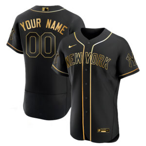 New York Yankees Gold Custom Jersey - All Stitched