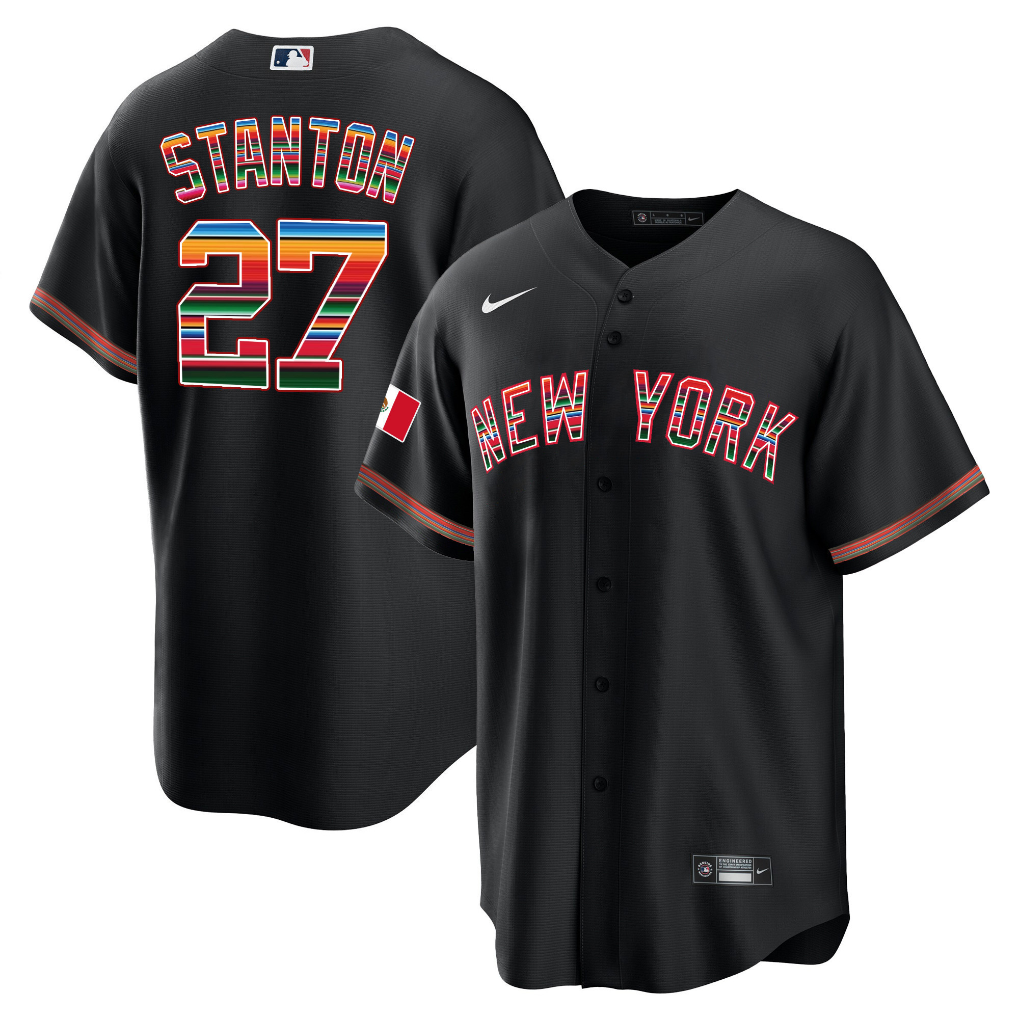 Men's New York Yankees Mexico Cool Base Jersey - All Stitched - Image 4