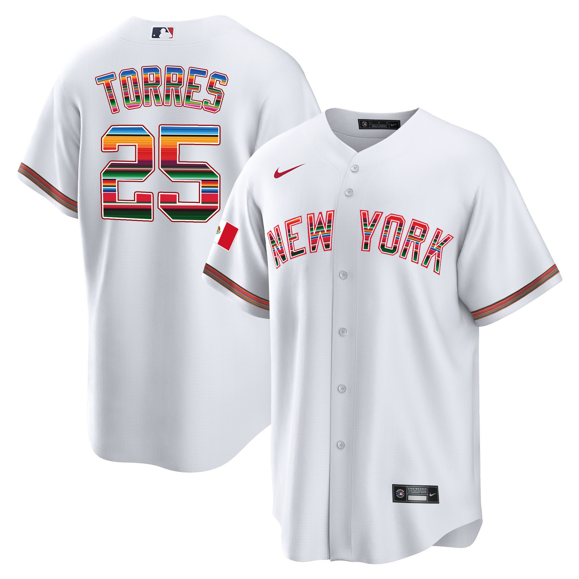 Men's New York Yankees Mexico Cool Base Jersey - All Stitched - Image 10