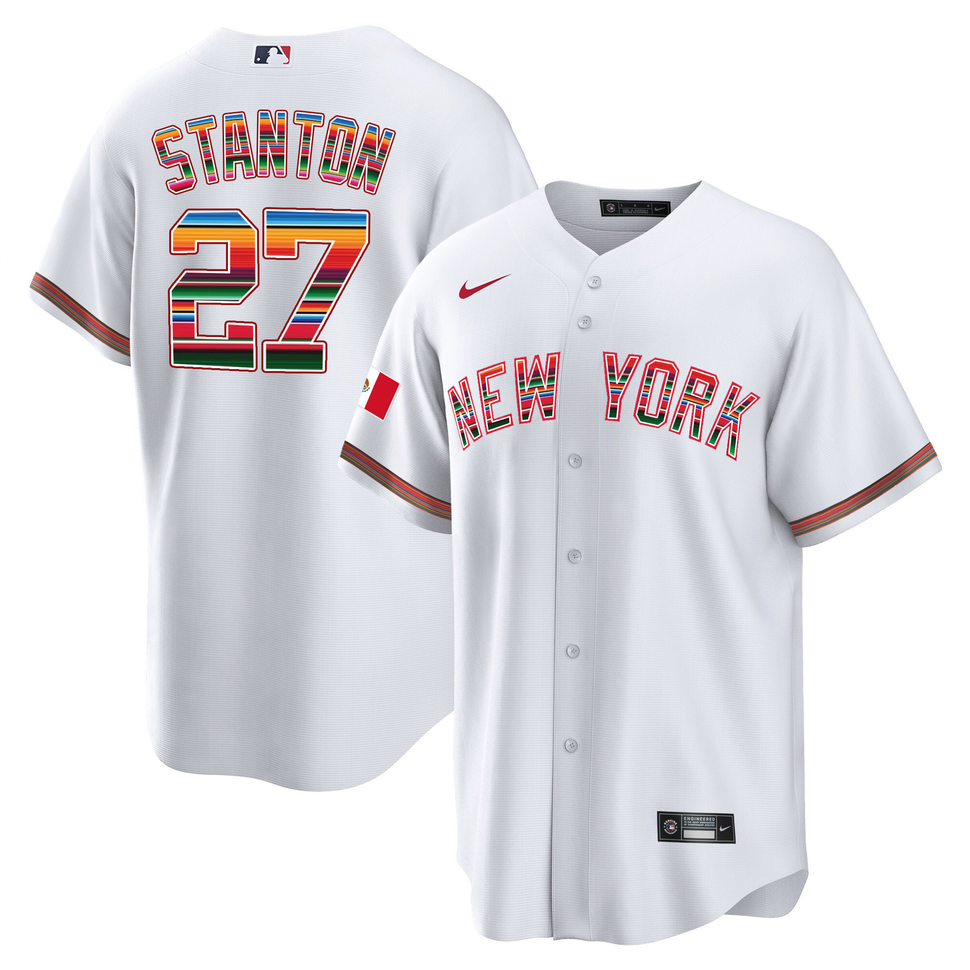 Men's New York Yankees Mexico Cool Base Jersey - All Stitched - Image 12