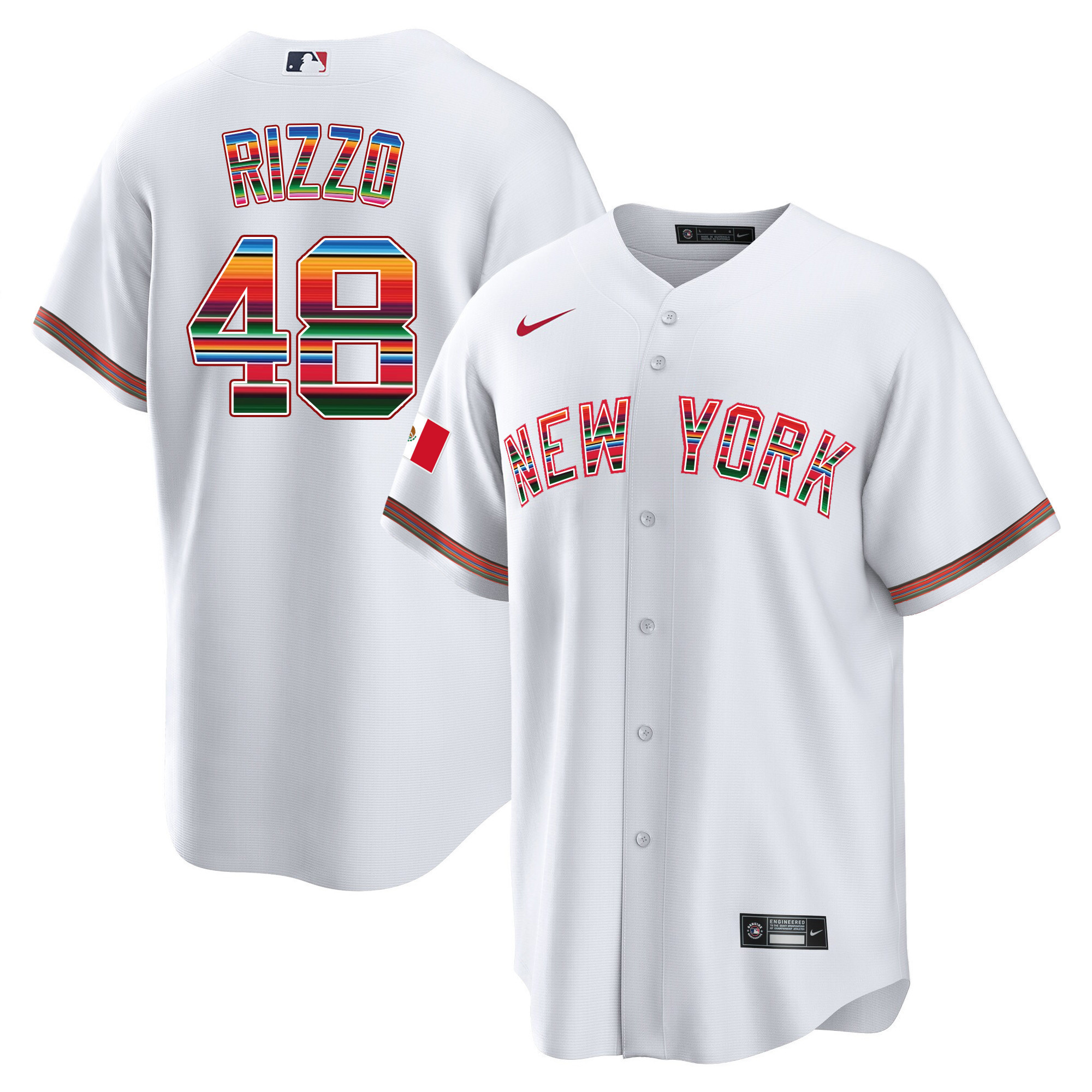 Men's New York Yankees Mexico Cool Base Jersey - All Stitched - Image 14