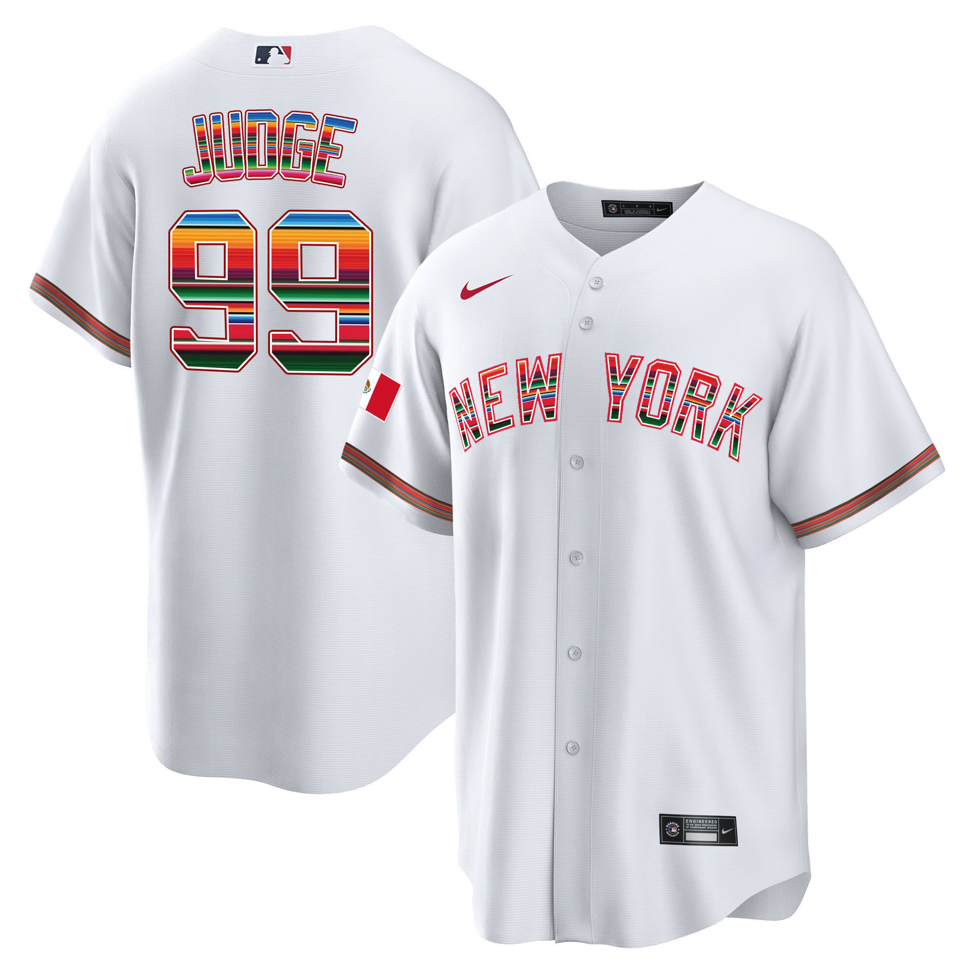 Men's New York Yankees Mexico Cool Base Jersey - All Stitched - Image 9