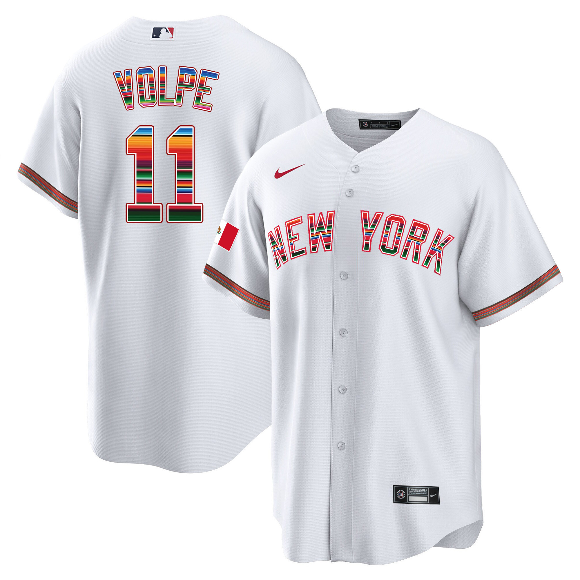 Men's New York Yankees Mexico Cool Base Jersey - All Stitched - Image 15