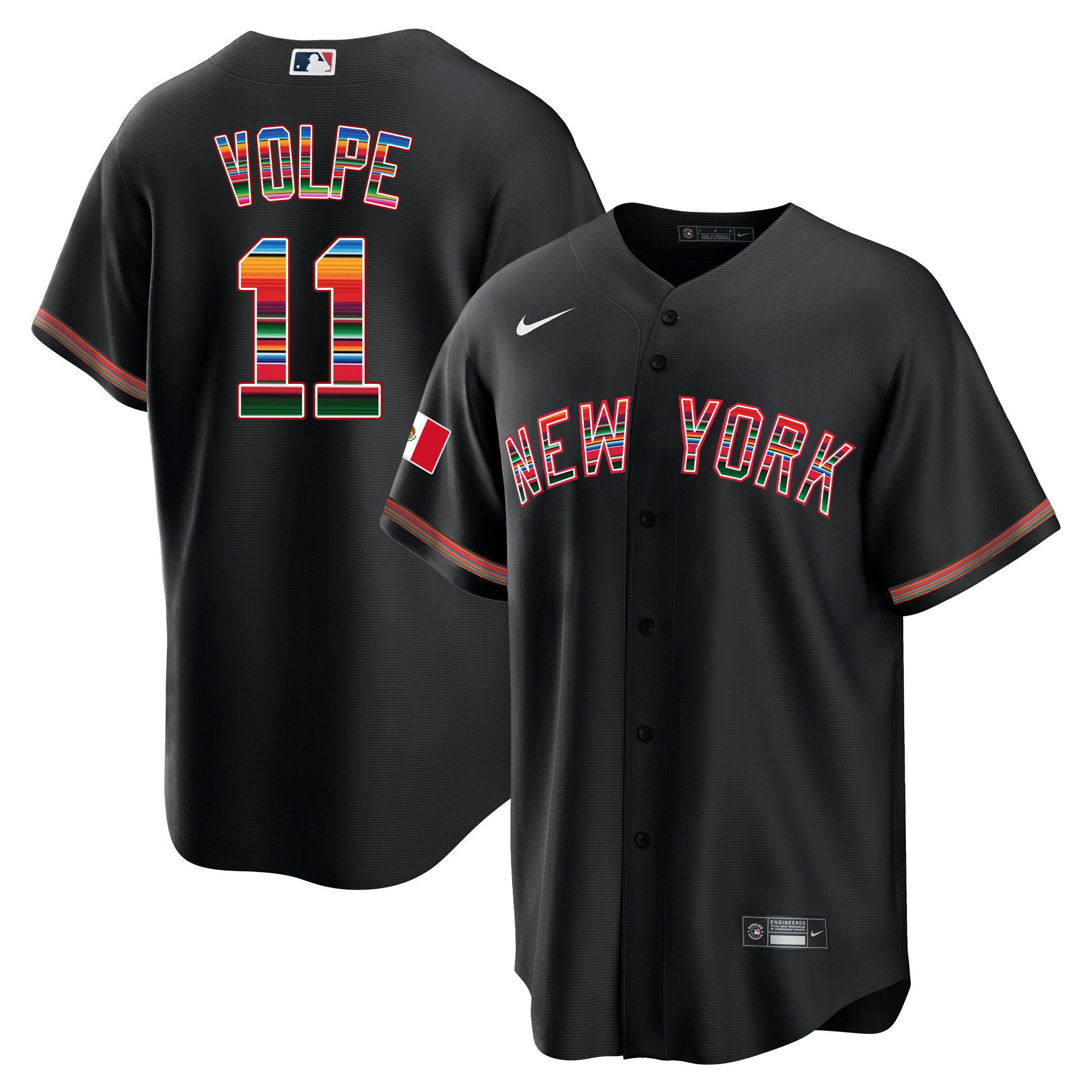 Men's New York Yankees Mexico Cool Base Jersey - All Stitched - Image 7