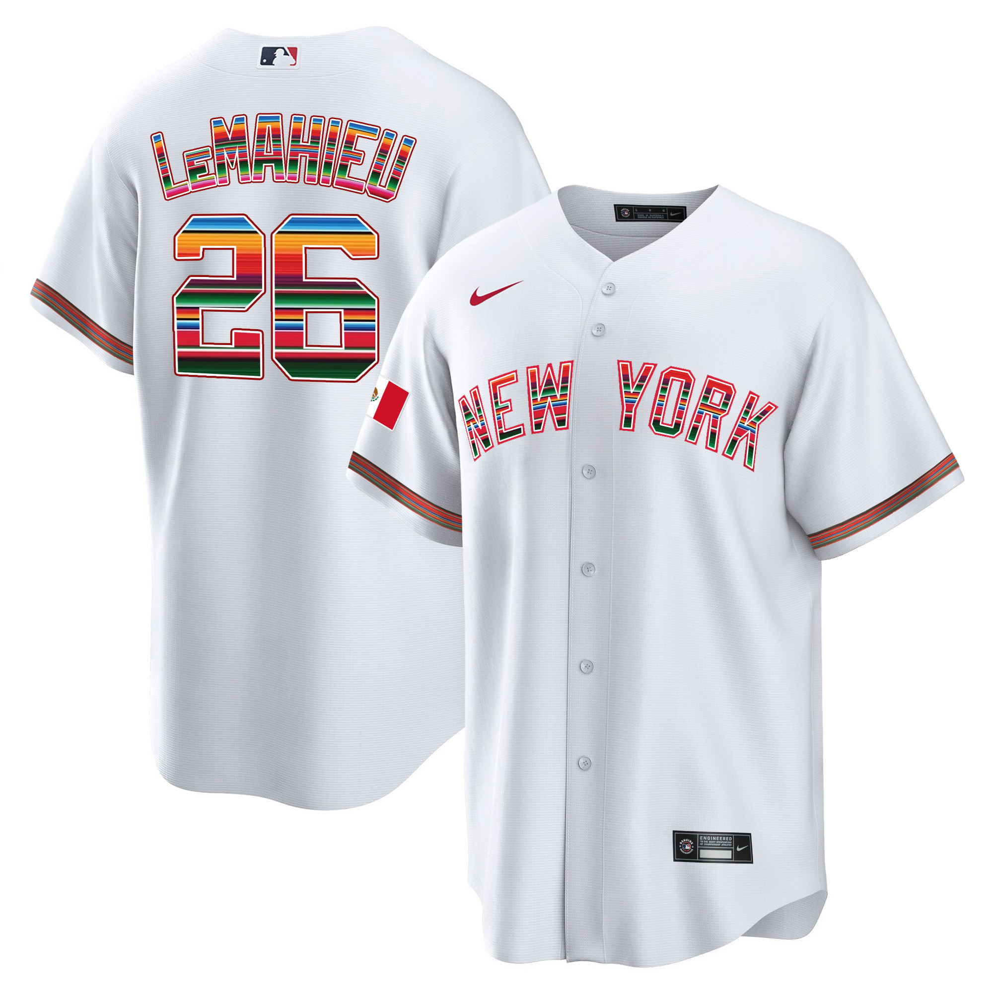 Men's New York Yankees Mexico Cool Base Jersey - All Stitched - Image 11