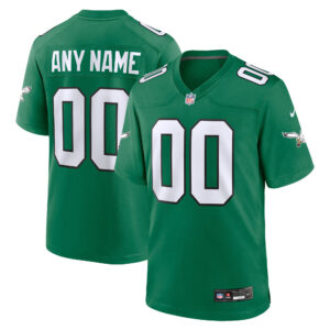 Philadelphia Eagles Alternate Custom Game Jersey - Kelly Green - All Stitched
