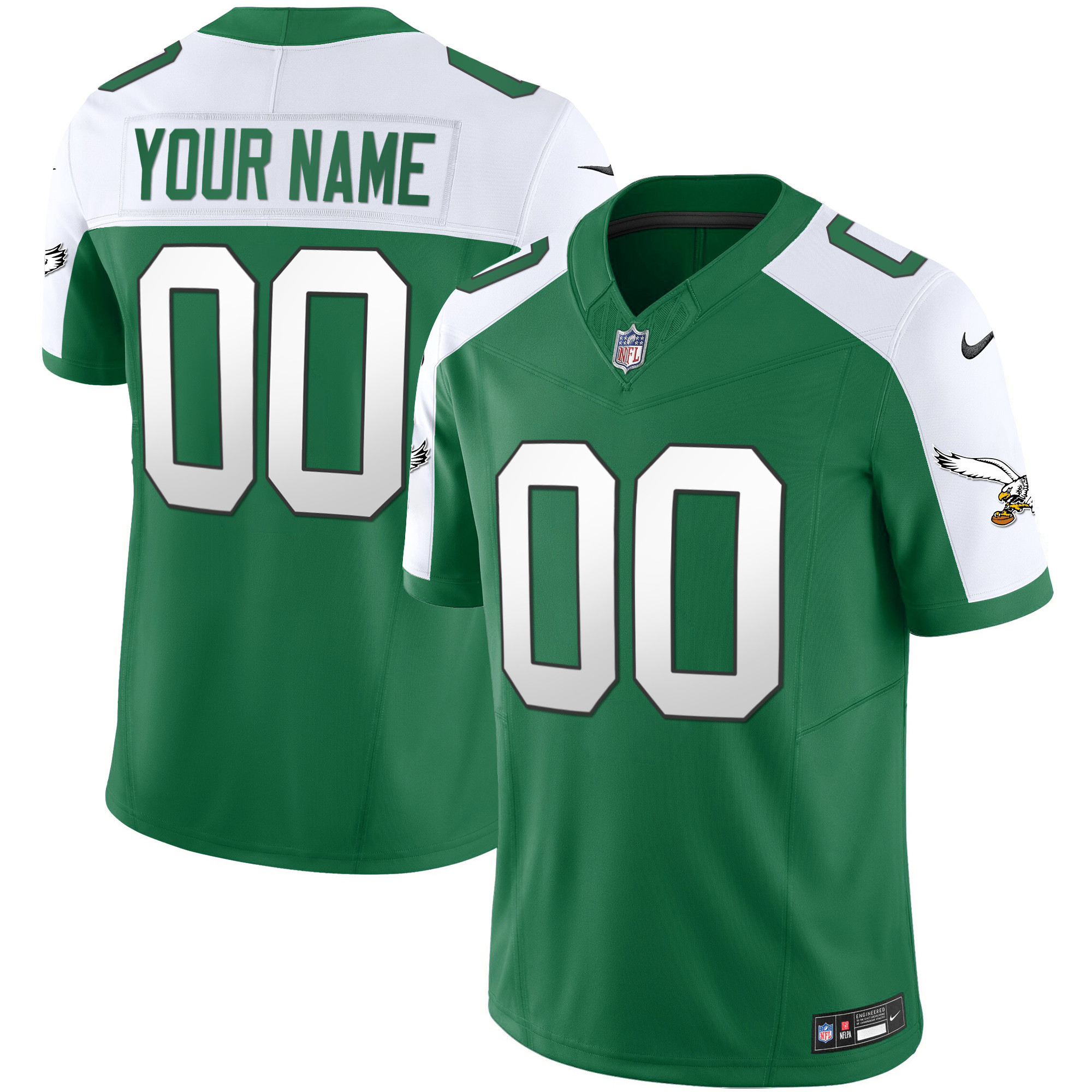 Eagles Throwback Kelly Vapor Limited Custom Jersey - All Stitched - Image 6