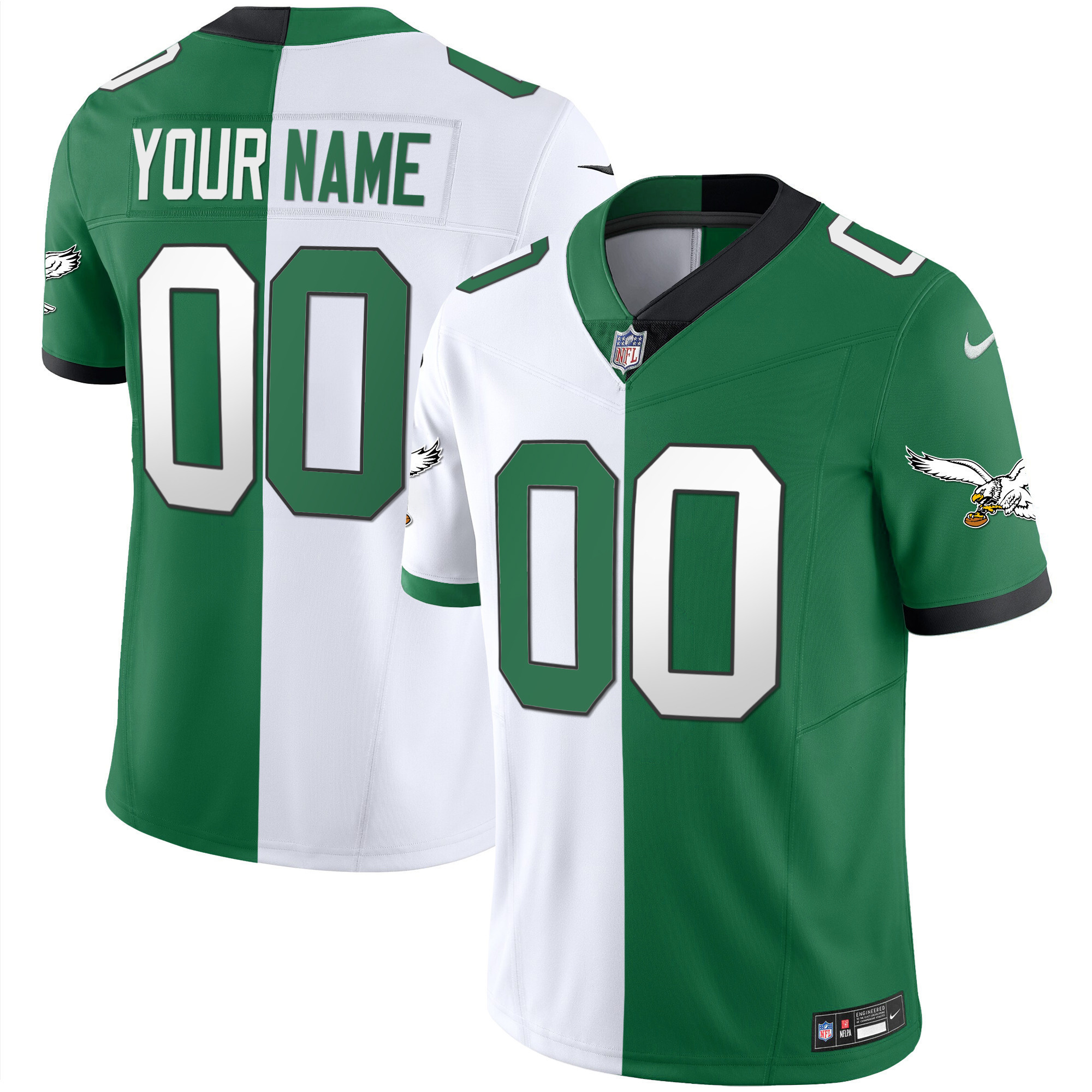 Eagles Throwback Kelly Vapor Limited Custom Jersey - All Stitched - Image 4