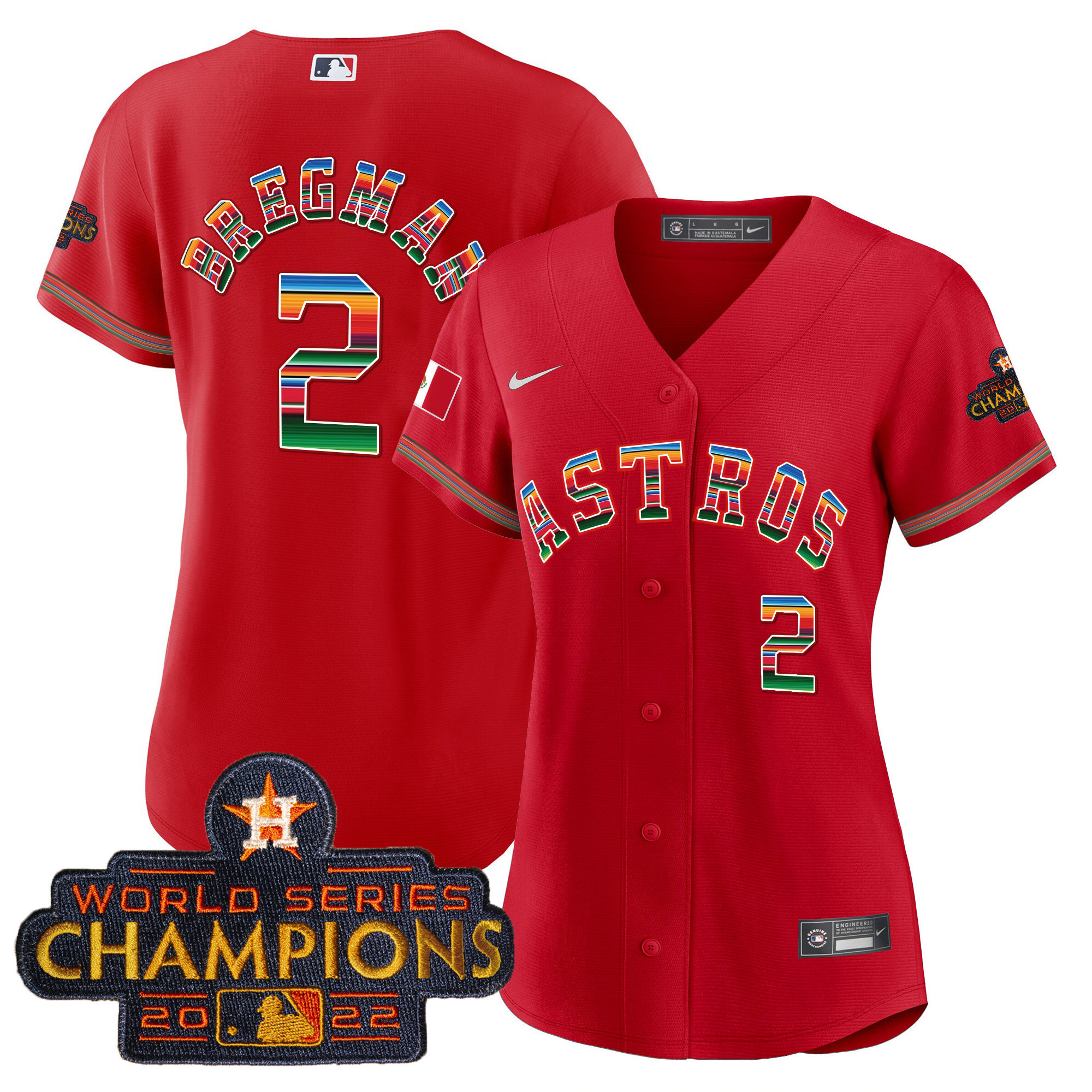 Women's Astros Mexico Baseball Limited Jersey - All Stitched - Image 34